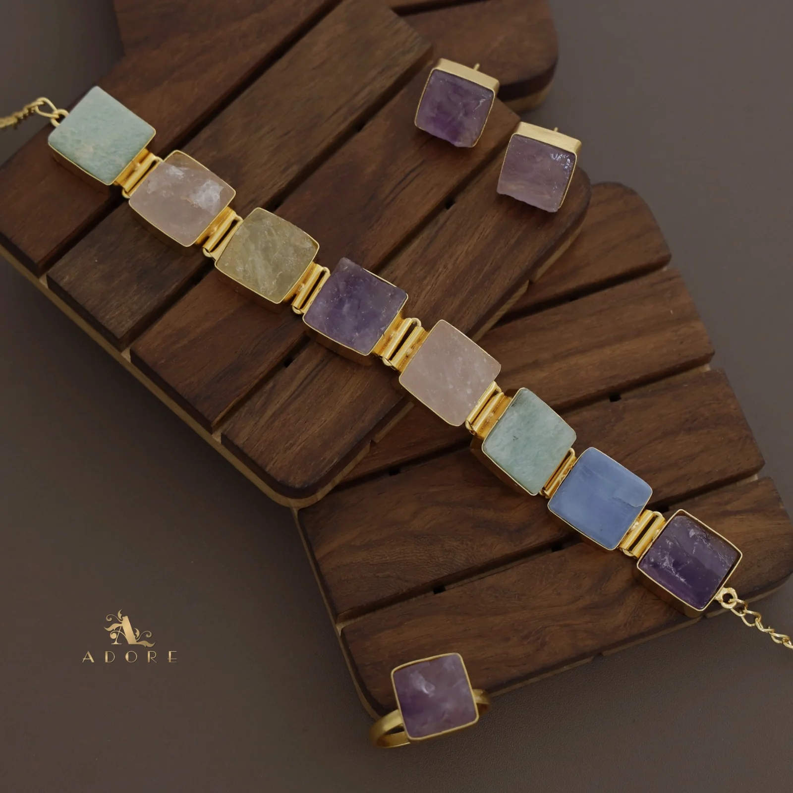 Unique 3 in 1 Square Choker Combo Set - Image 3