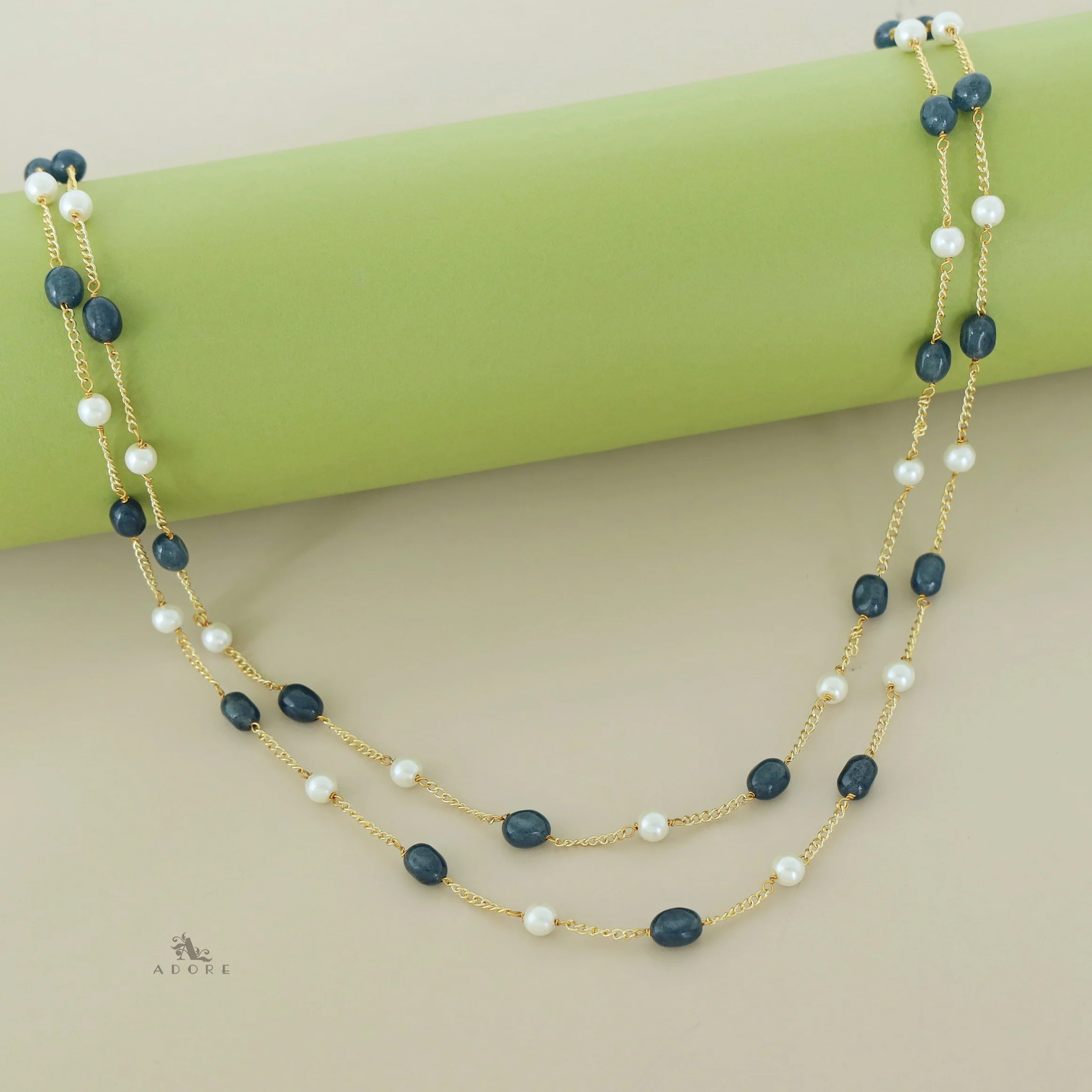 Usha Golden Two Layer Pearl Neckpiece - Image 20
