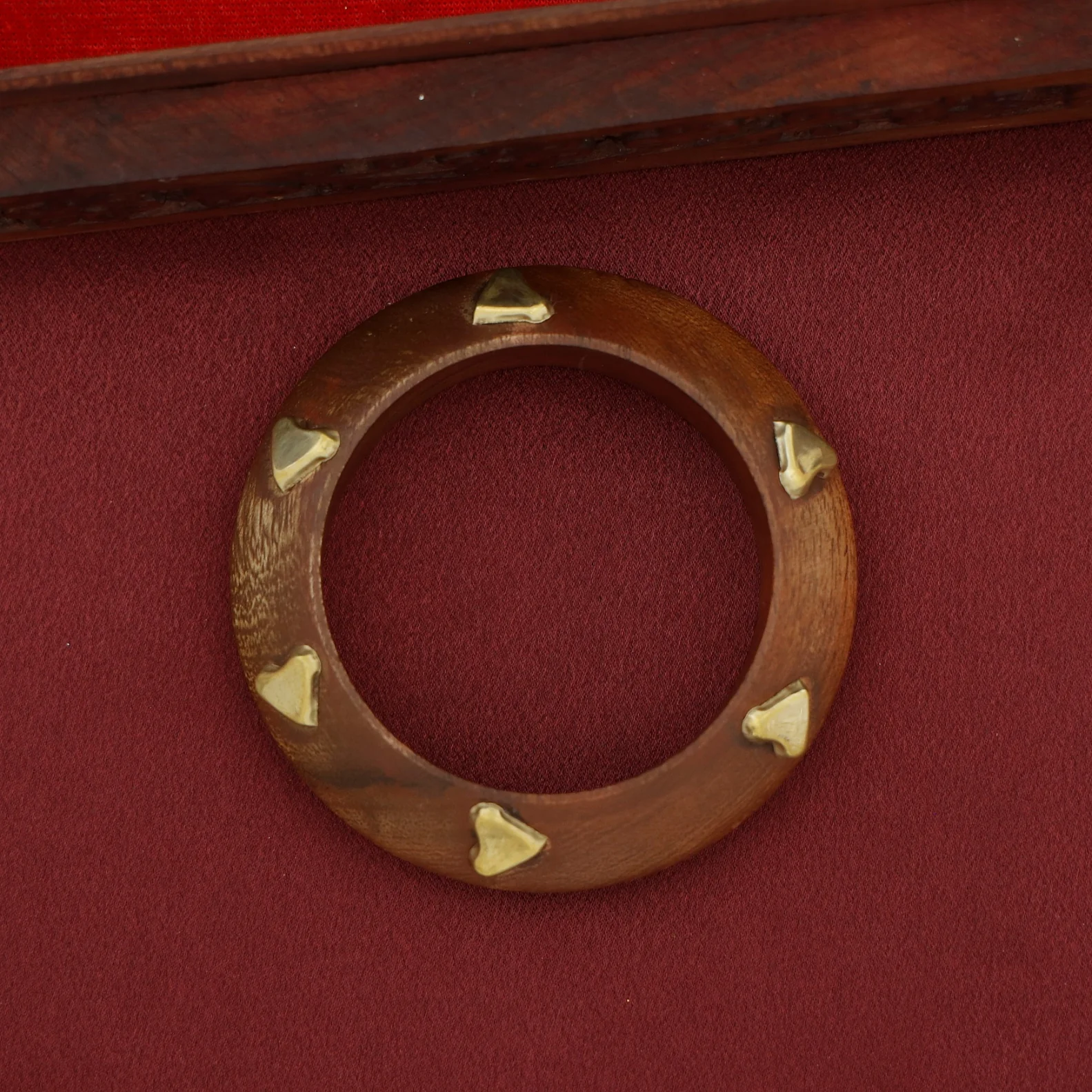 Vagmi Golden Heart Wooden Bangle (Single Piece) - Image 3