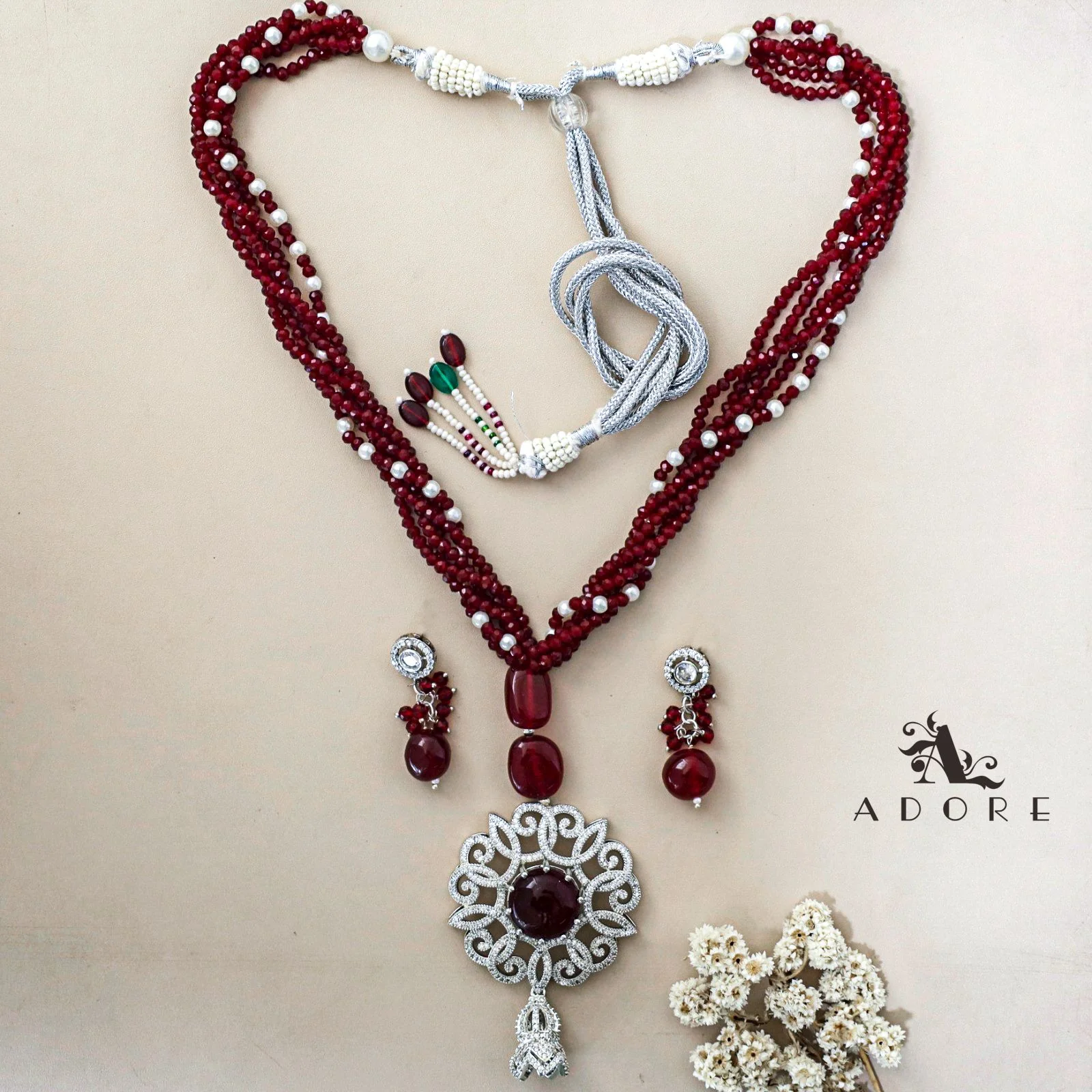 Vardhani Long Neckpiece With Earring - Image 6