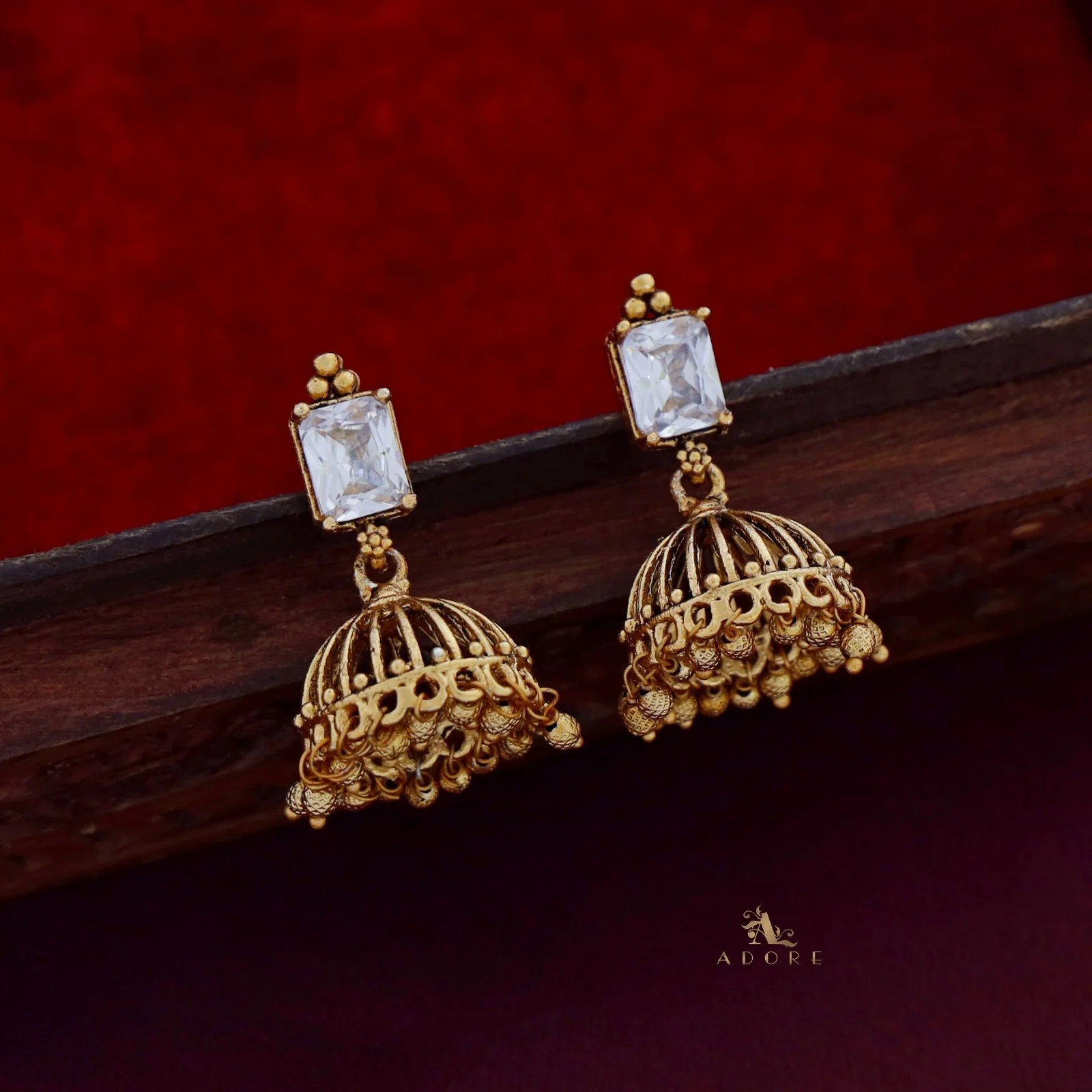 Varenya Gold Ball Jhumka - Image 10