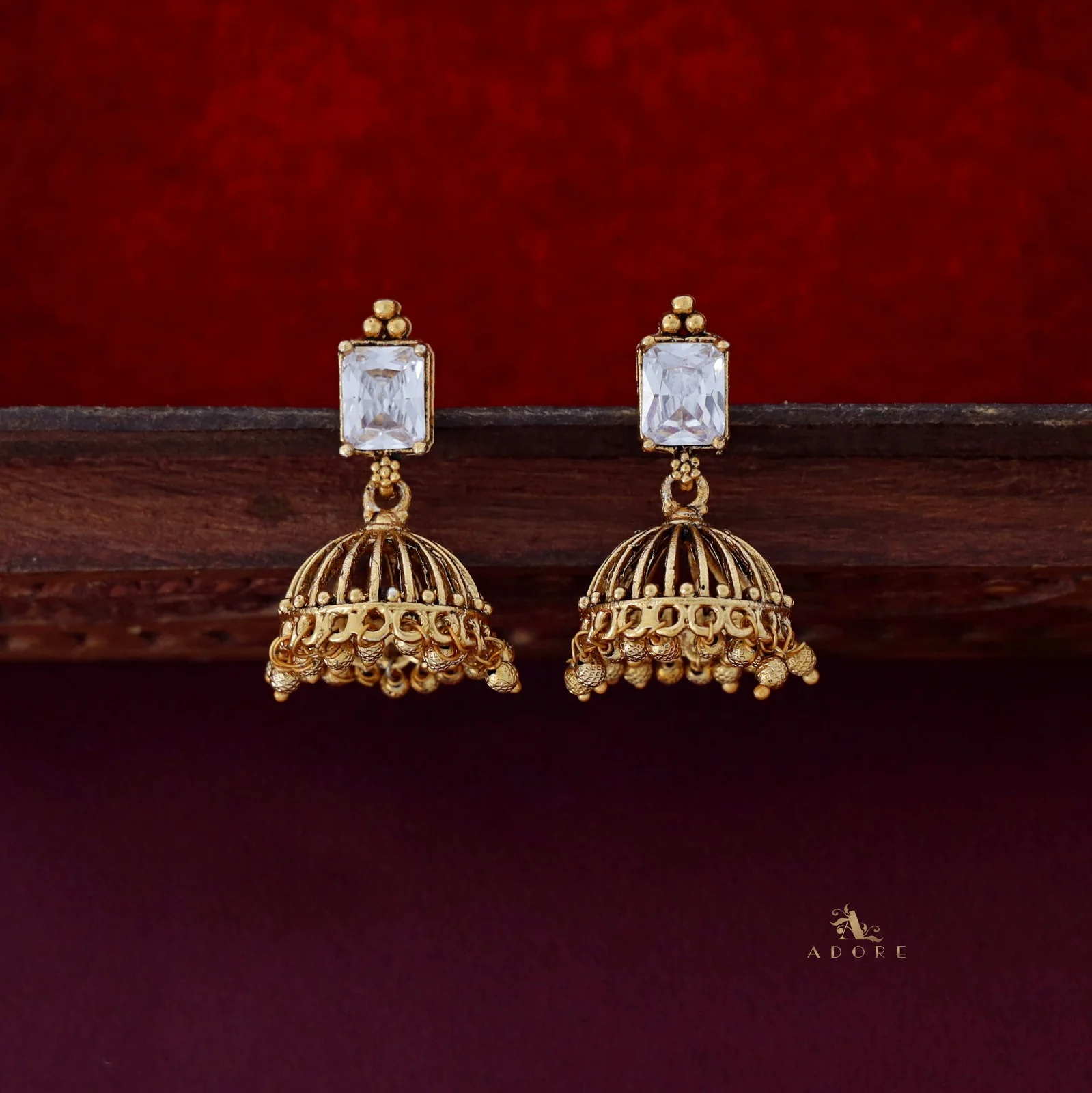 Varenya Gold Ball Jhumka - Image 11