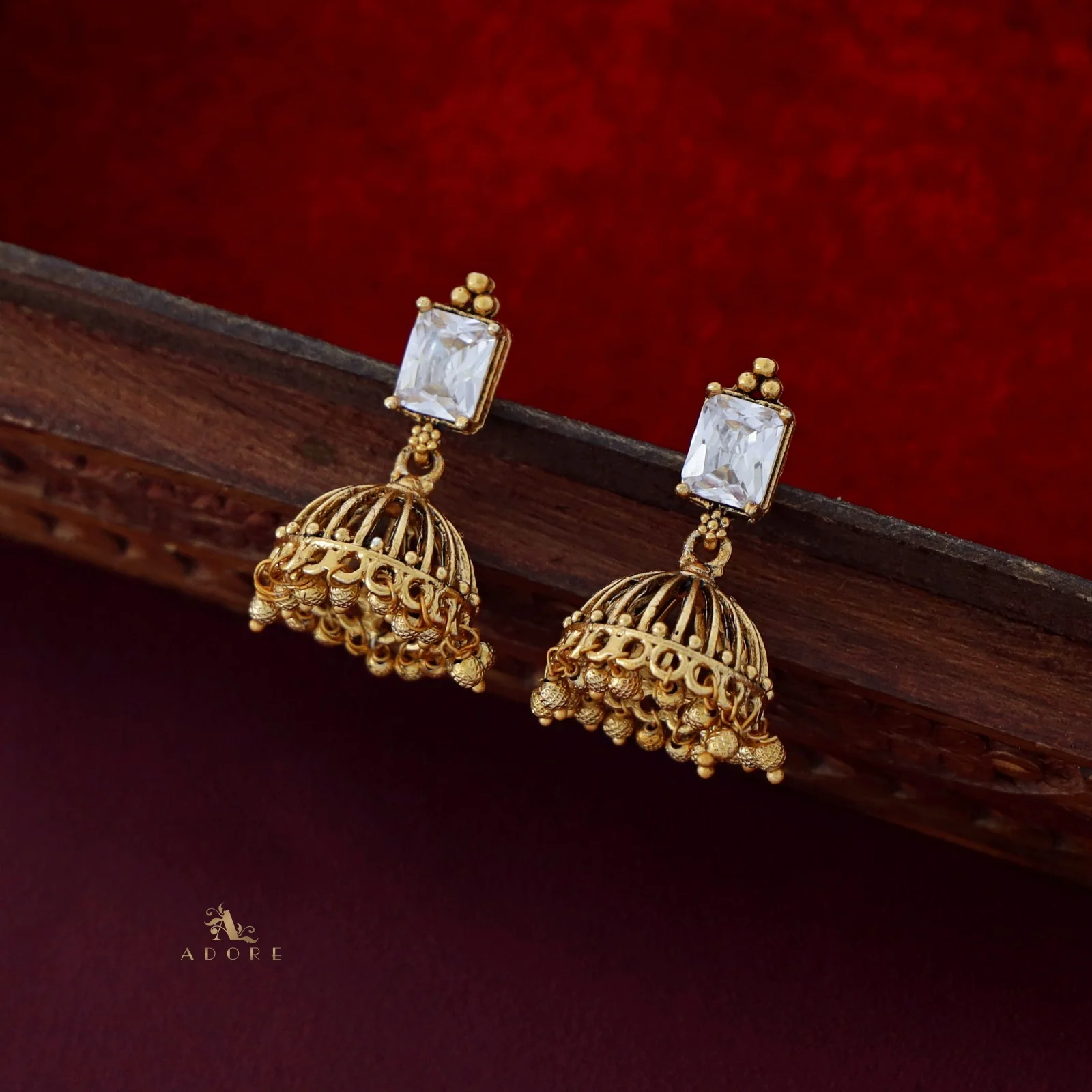 Varenya Gold Ball Jhumka - Image 12