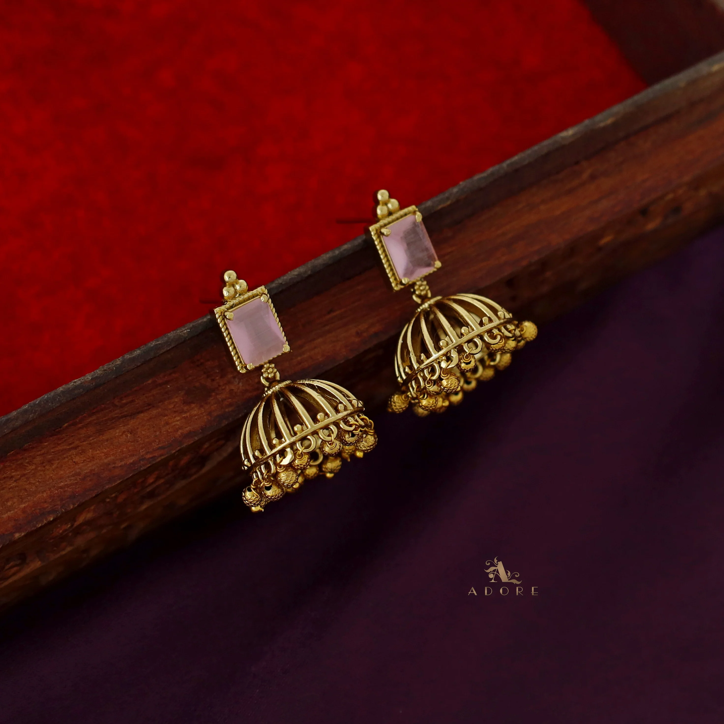 Varenya Gold Ball Jhumka - Image 15