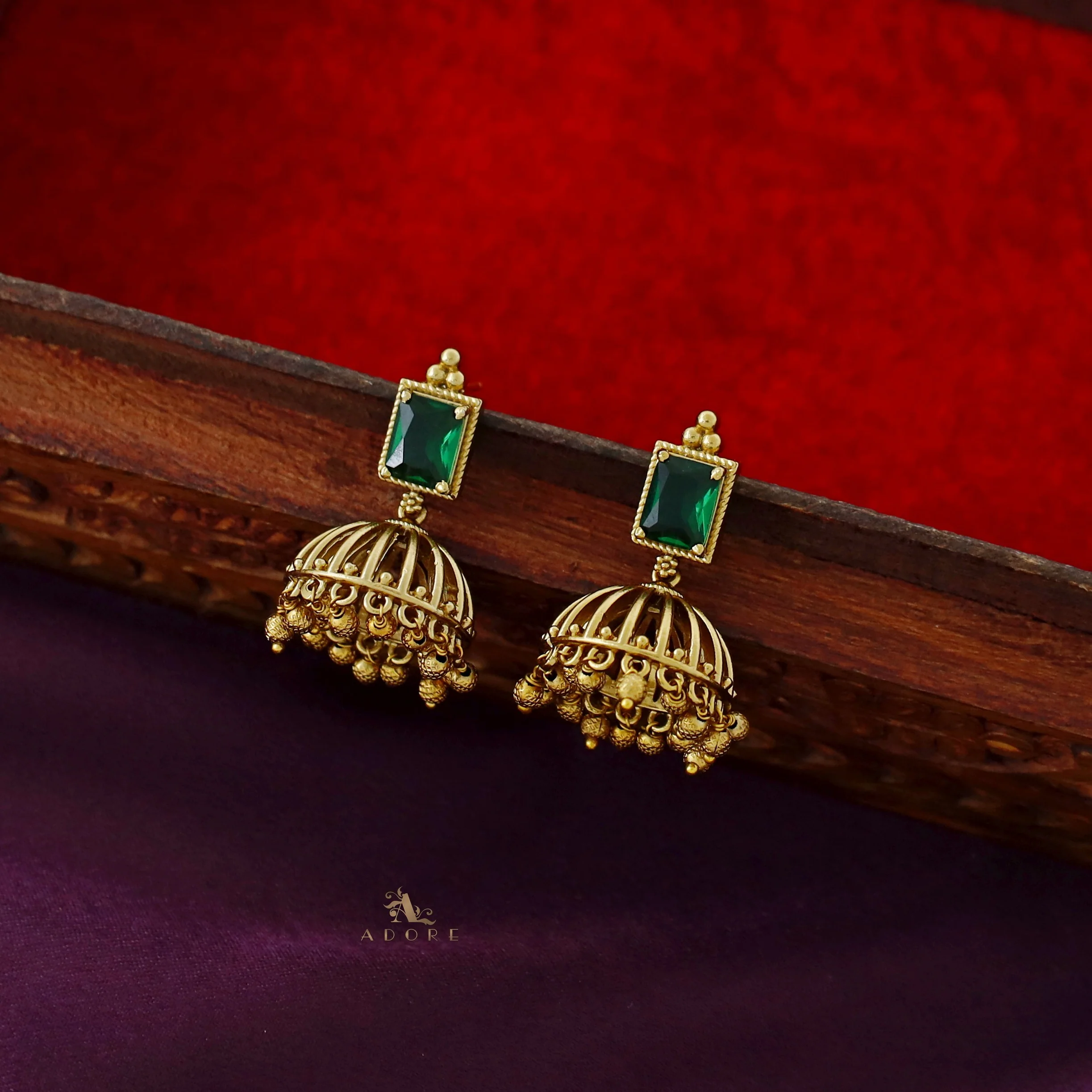 Varenya Gold Ball Jhumka - Image 16