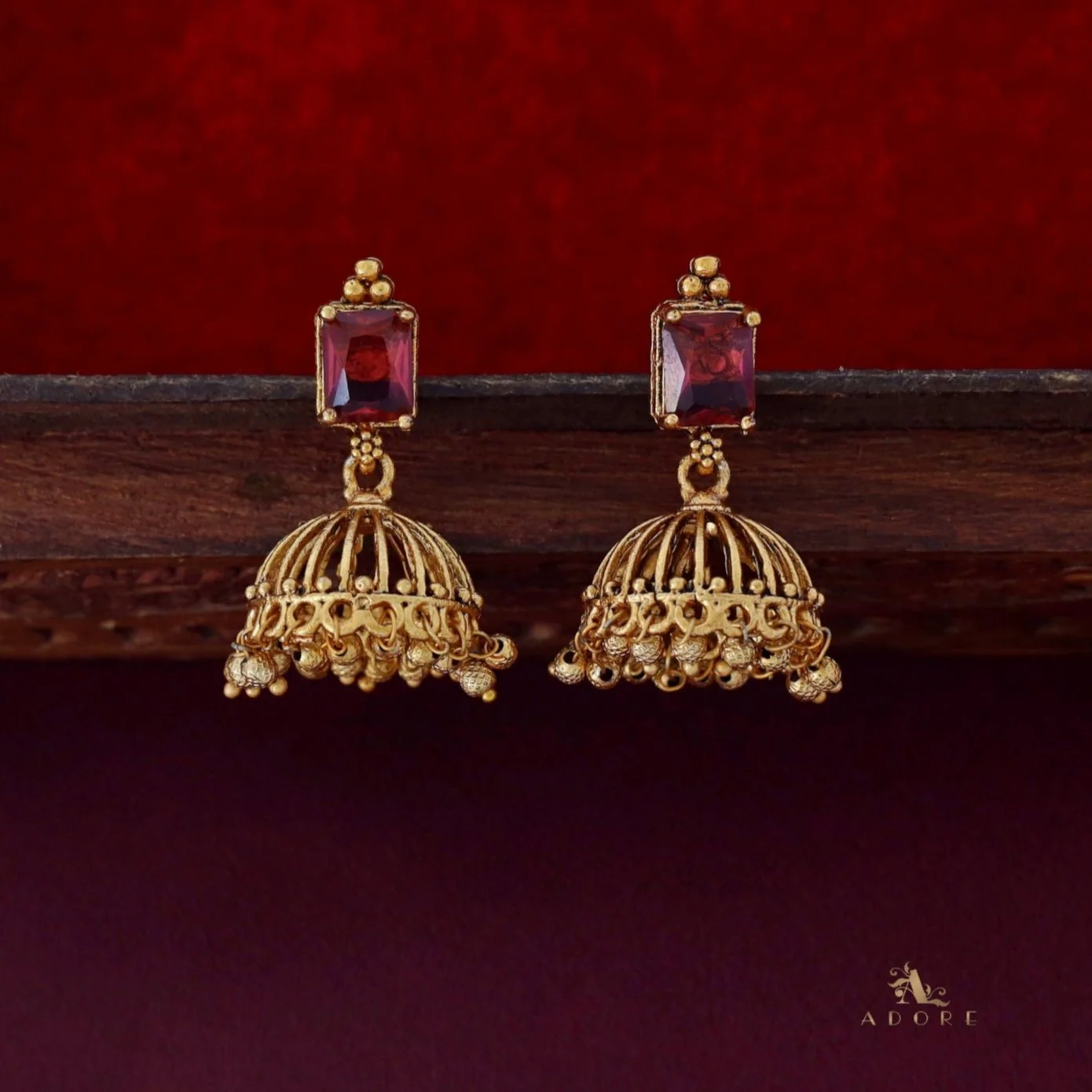 Varenya Gold Ball Jhumka - Image 3