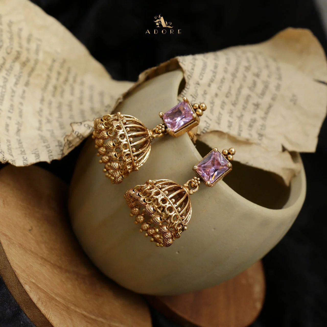 Varenya Gold Ball Jhumka - Image 6