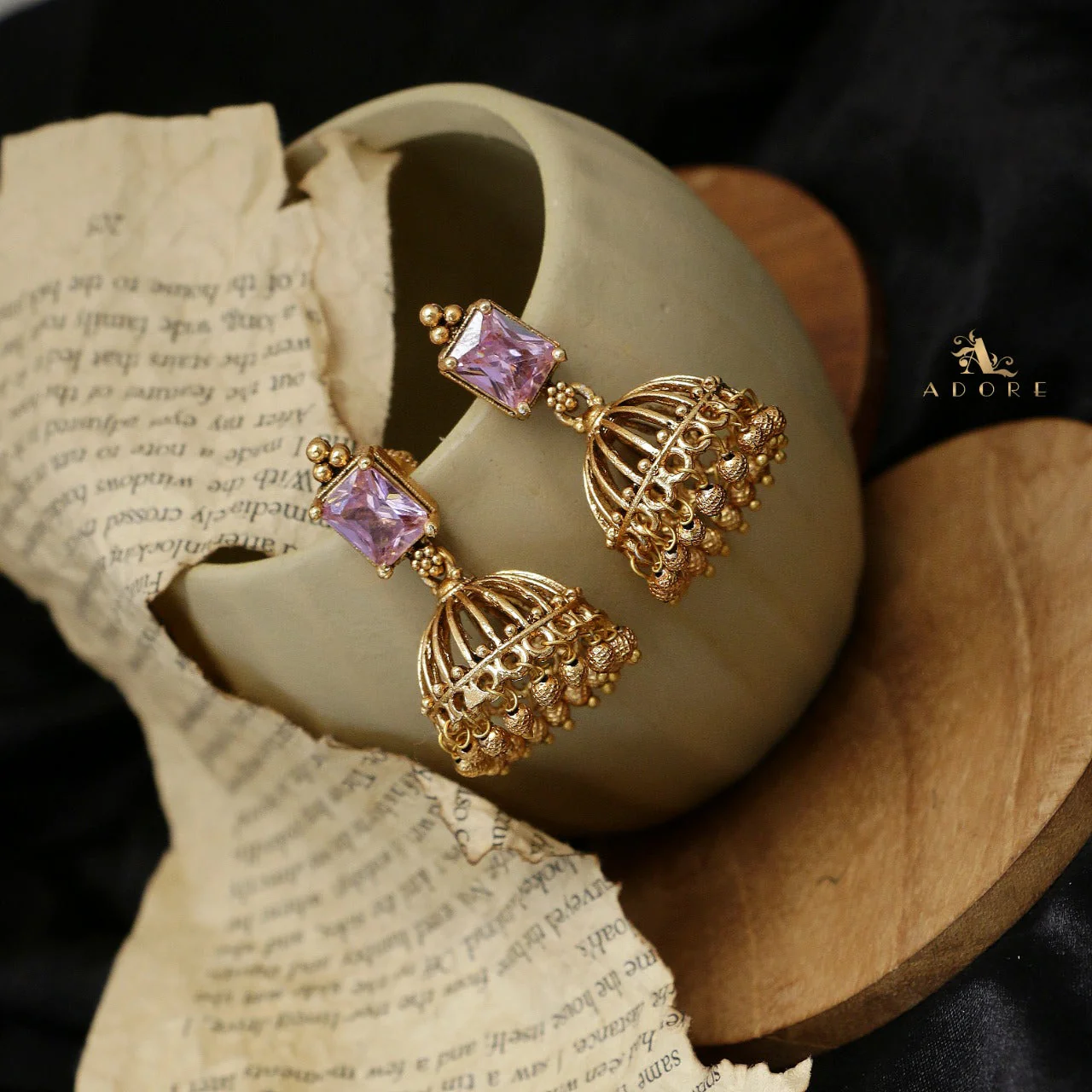 Varenya Gold Ball Jhumka - Image 7