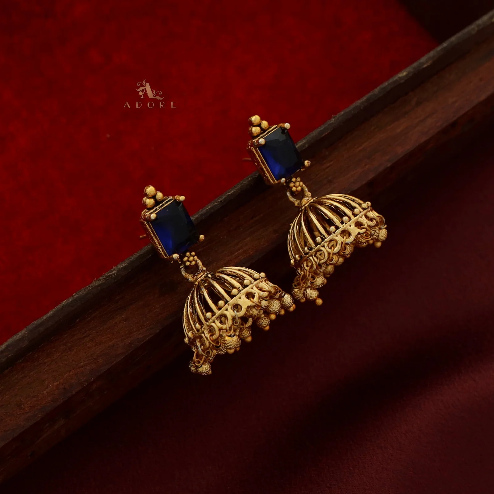 Varenya Gold Ball Jhumka - Image 9