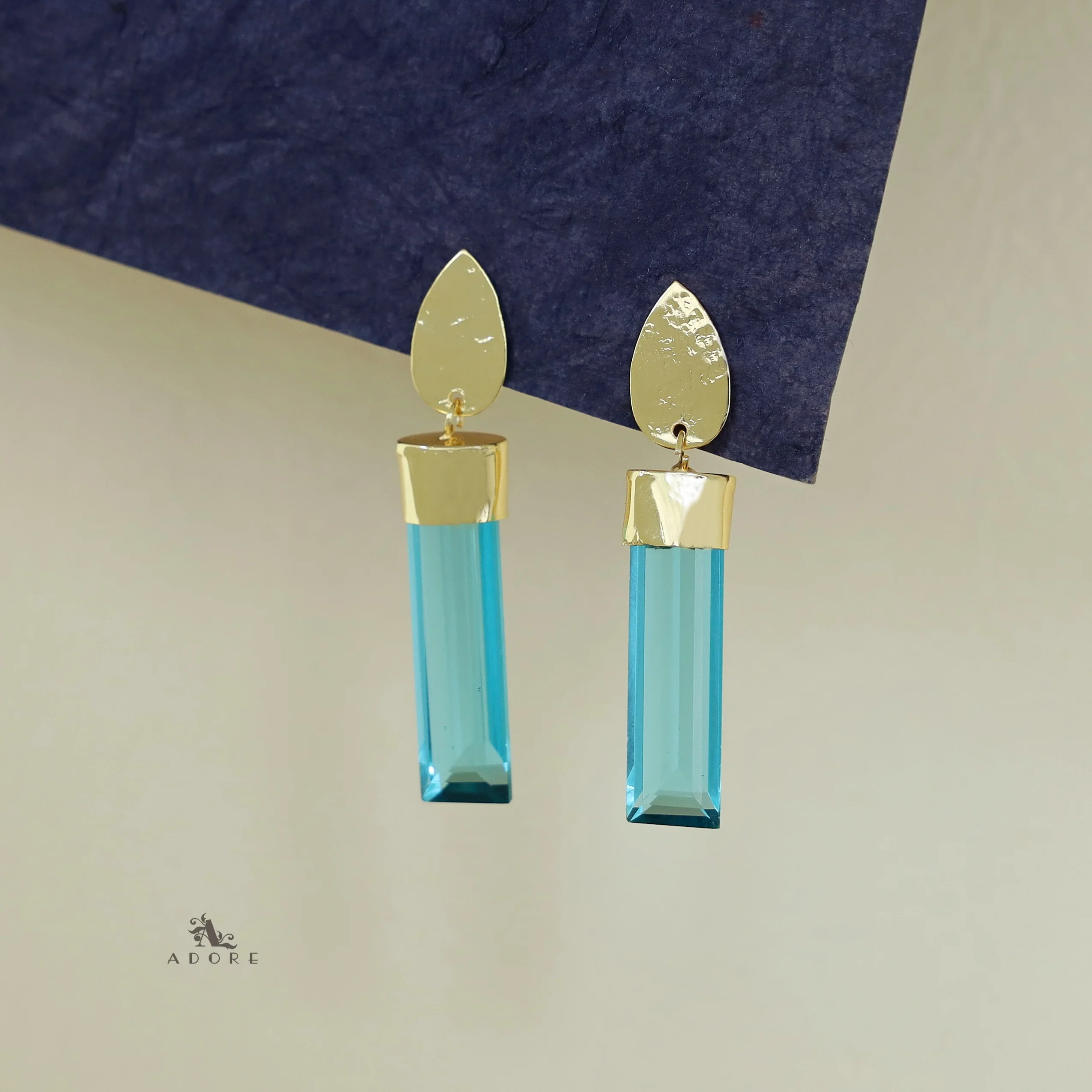 Vartika Golden Drop Glass Rod Earring - Image 13