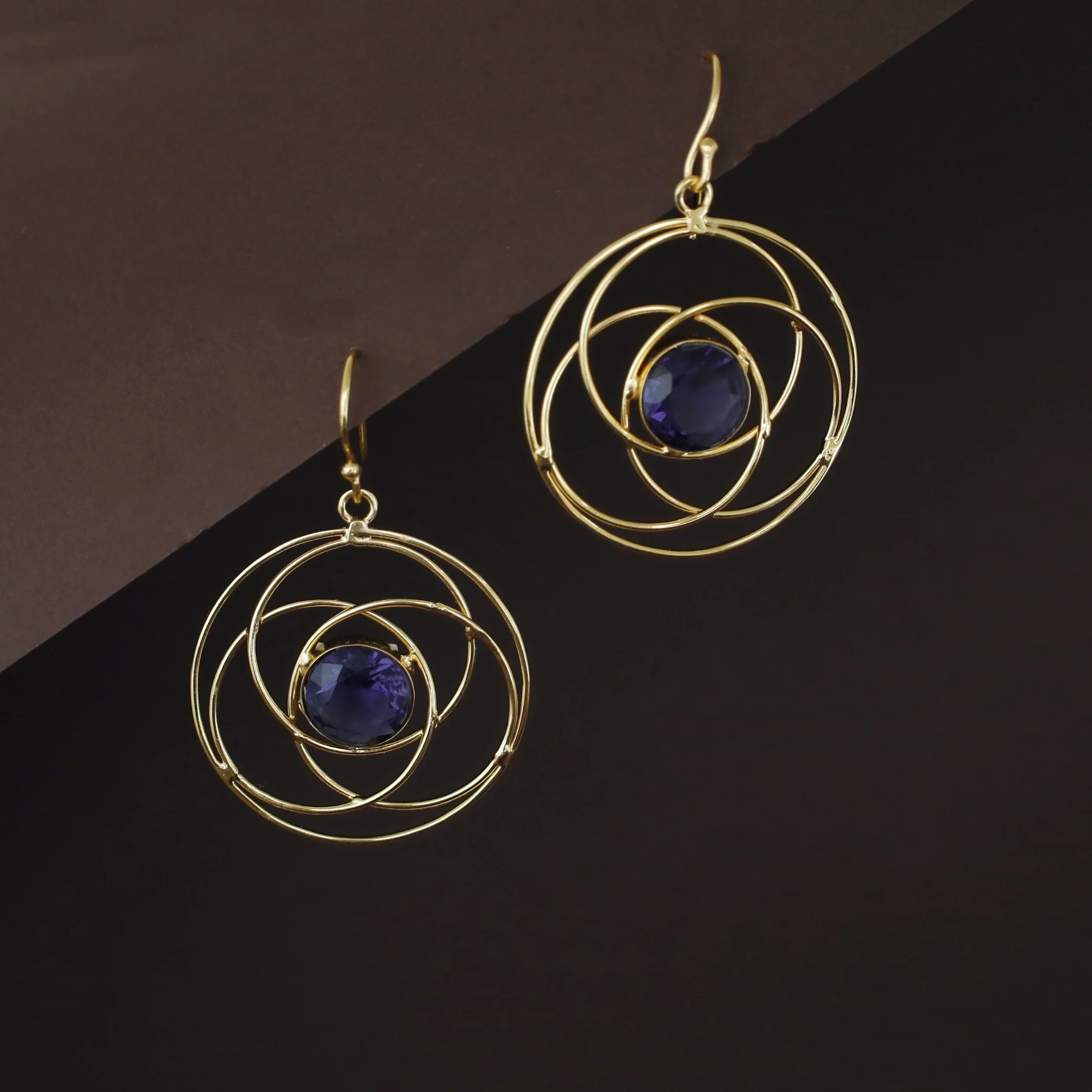 Vera Golden Tetra Circle Glossy Stone Drop - Image 4