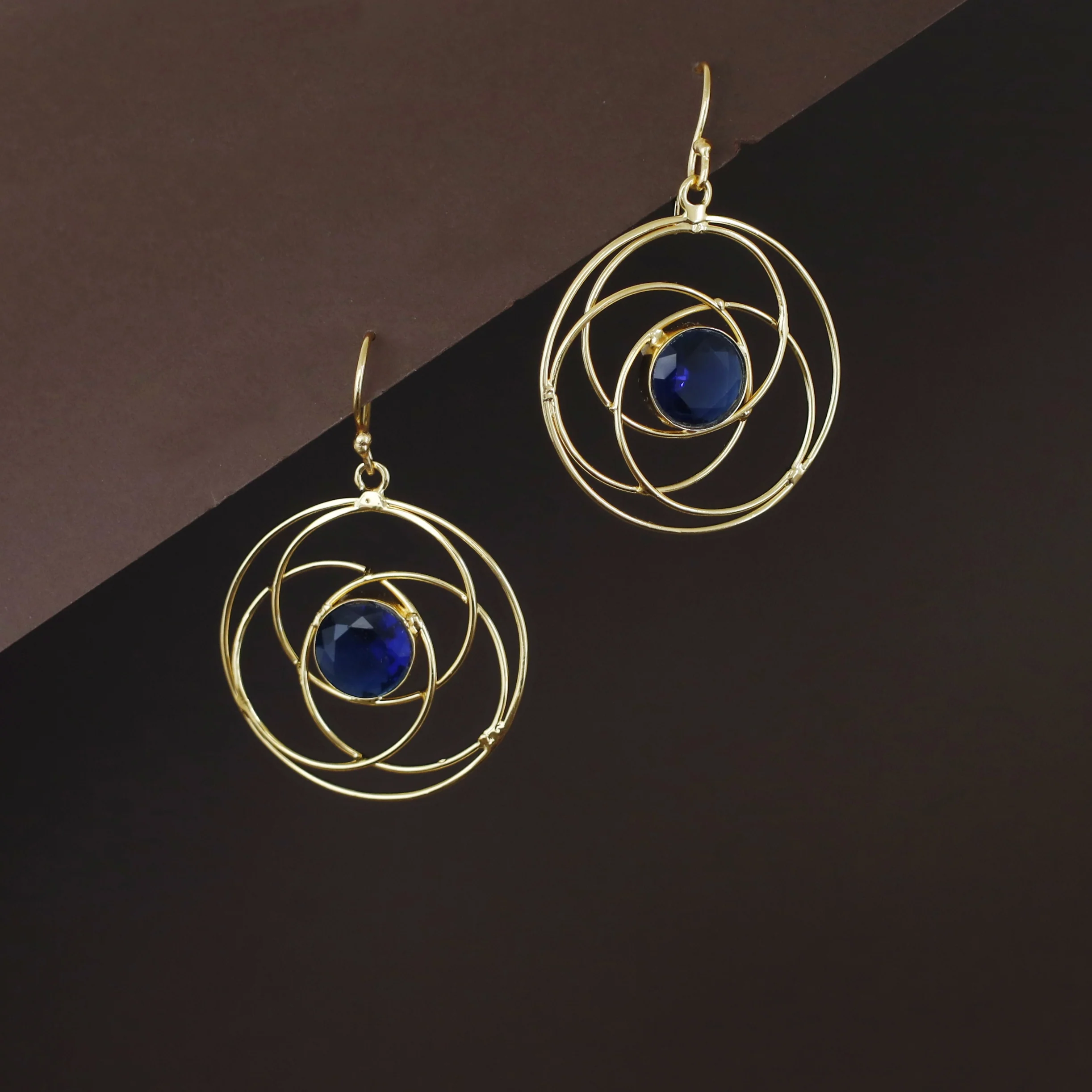 Vera Golden Tetra Circle Glossy Stone Drop - Image 5