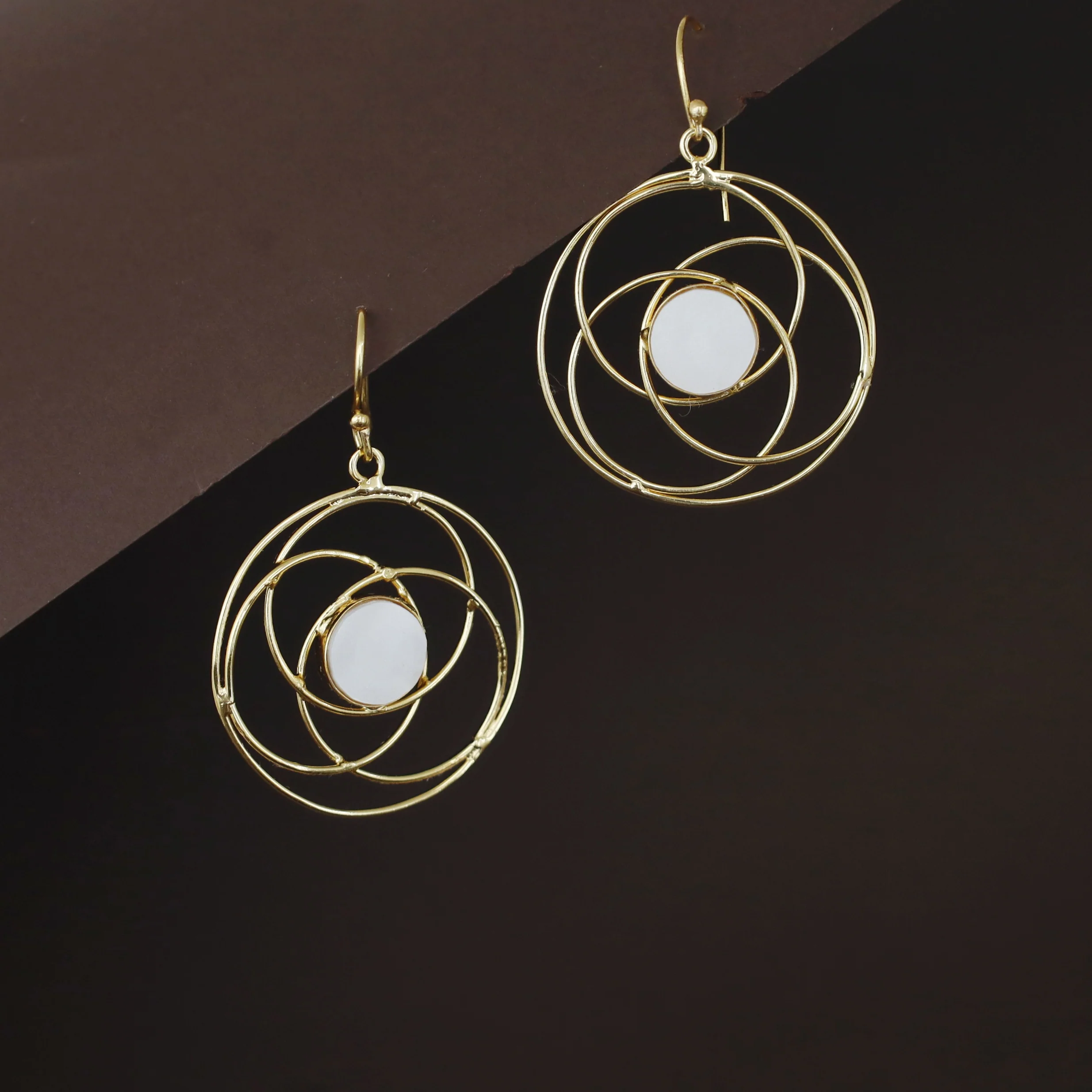 Vera Golden Tetra Circle Glossy Stone Drop - Image 6