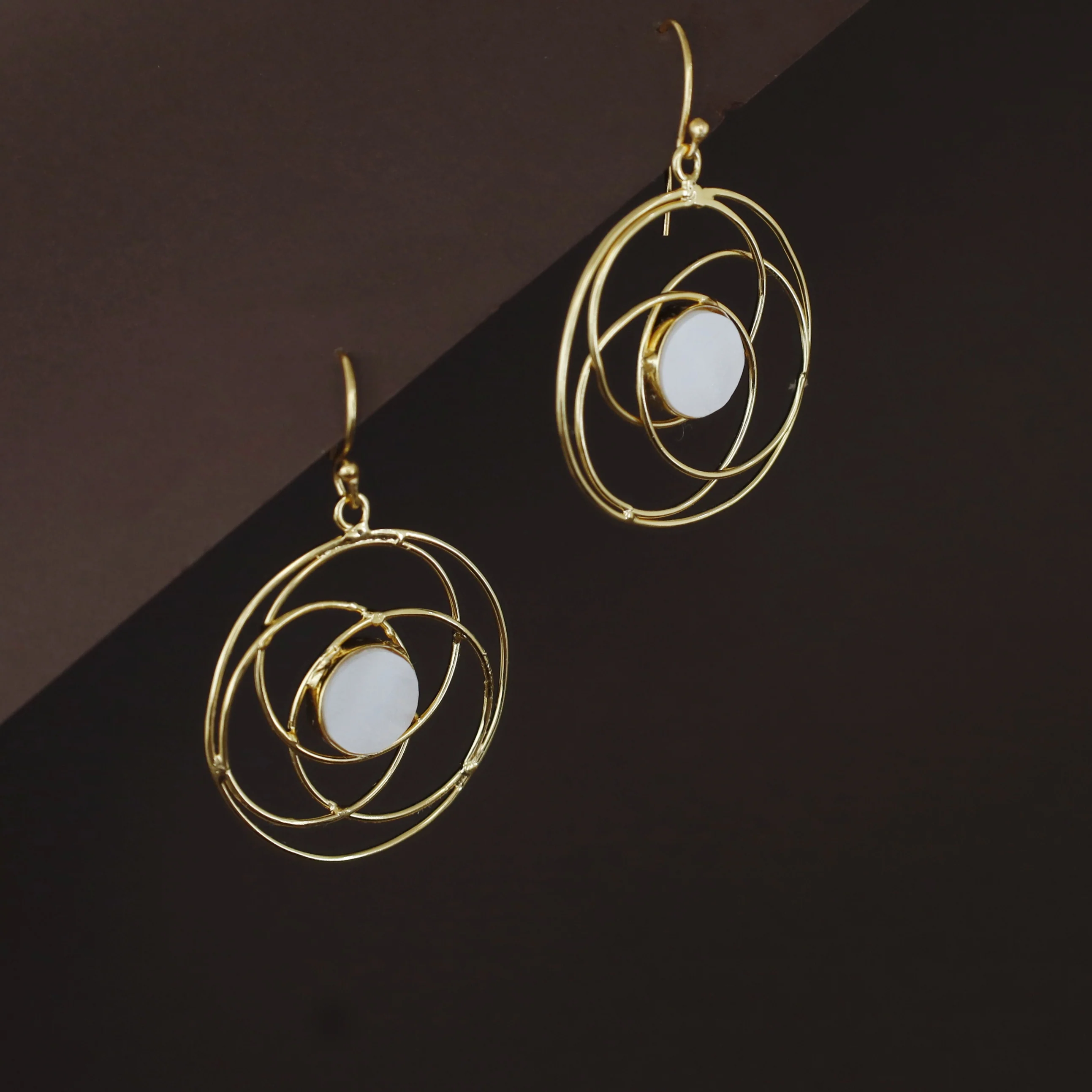 Vera Golden Tetra Circle Glossy Stone Drop - Image 7