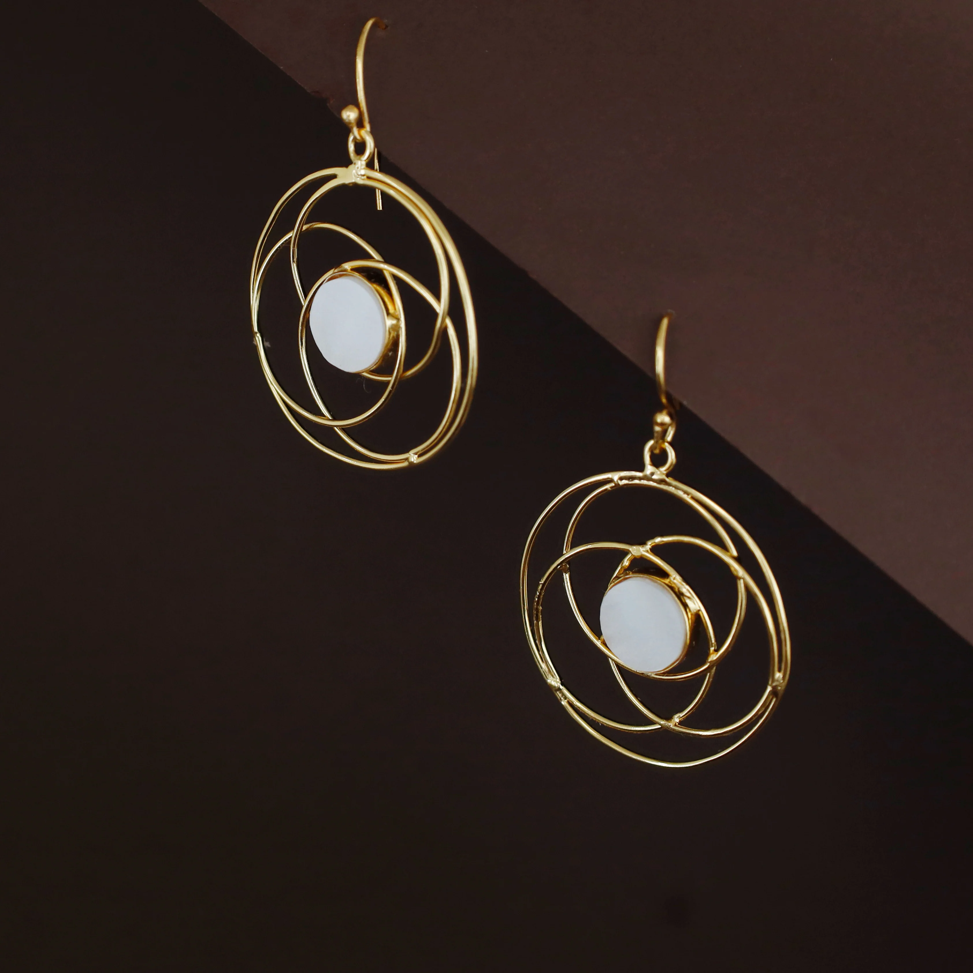Vera Golden Tetra Circle Glossy Stone Drop - Image 8