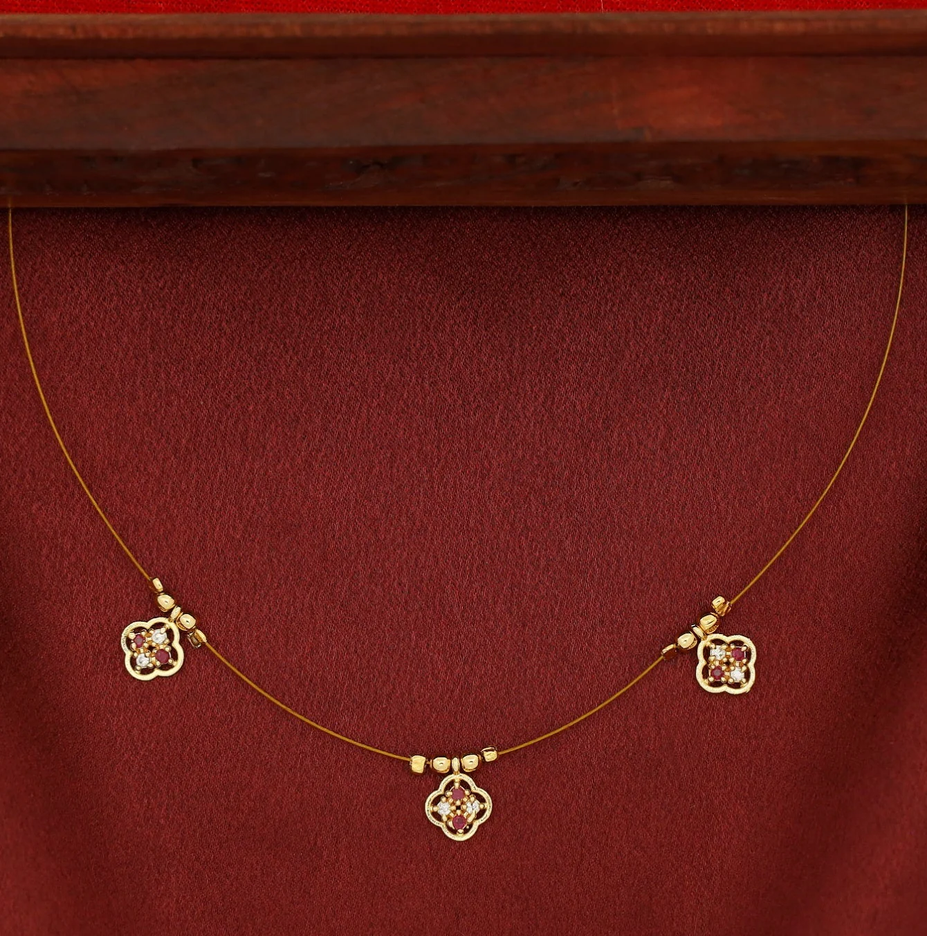 Viaansha Tri Flower String Neckpiece - Image 6
