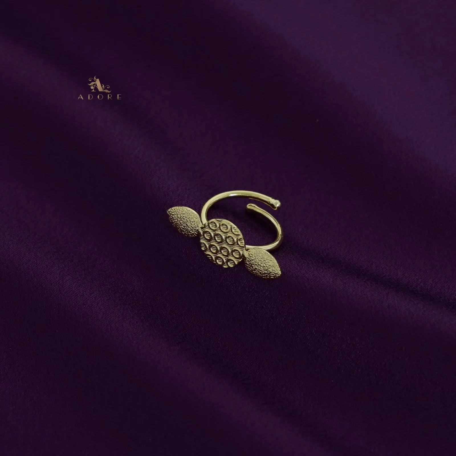 Viara Golden Bubble Round And Drop Ring - Image 2