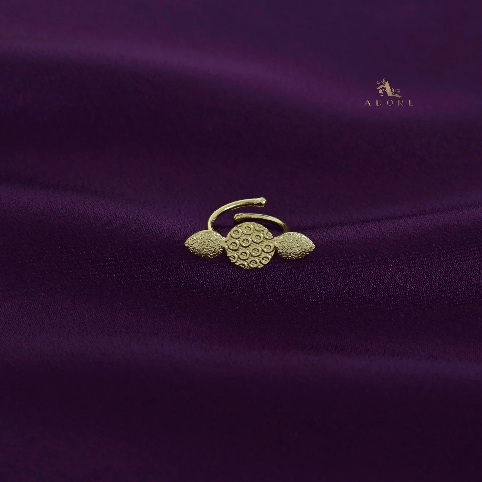 Viara Golden Bubble Round And Drop Ring - Image 3