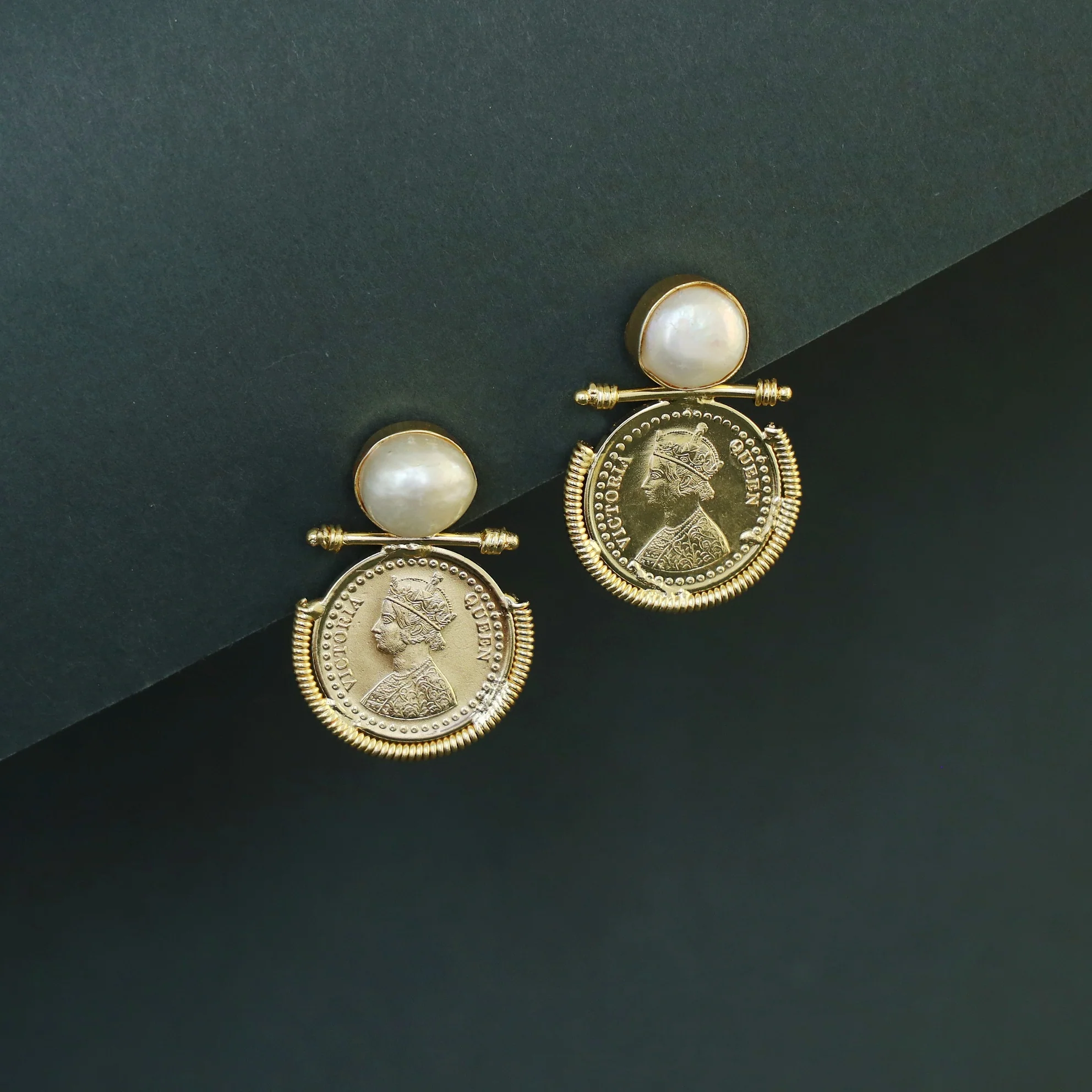 Victoria Real Baroque Coin Earring - Image 2