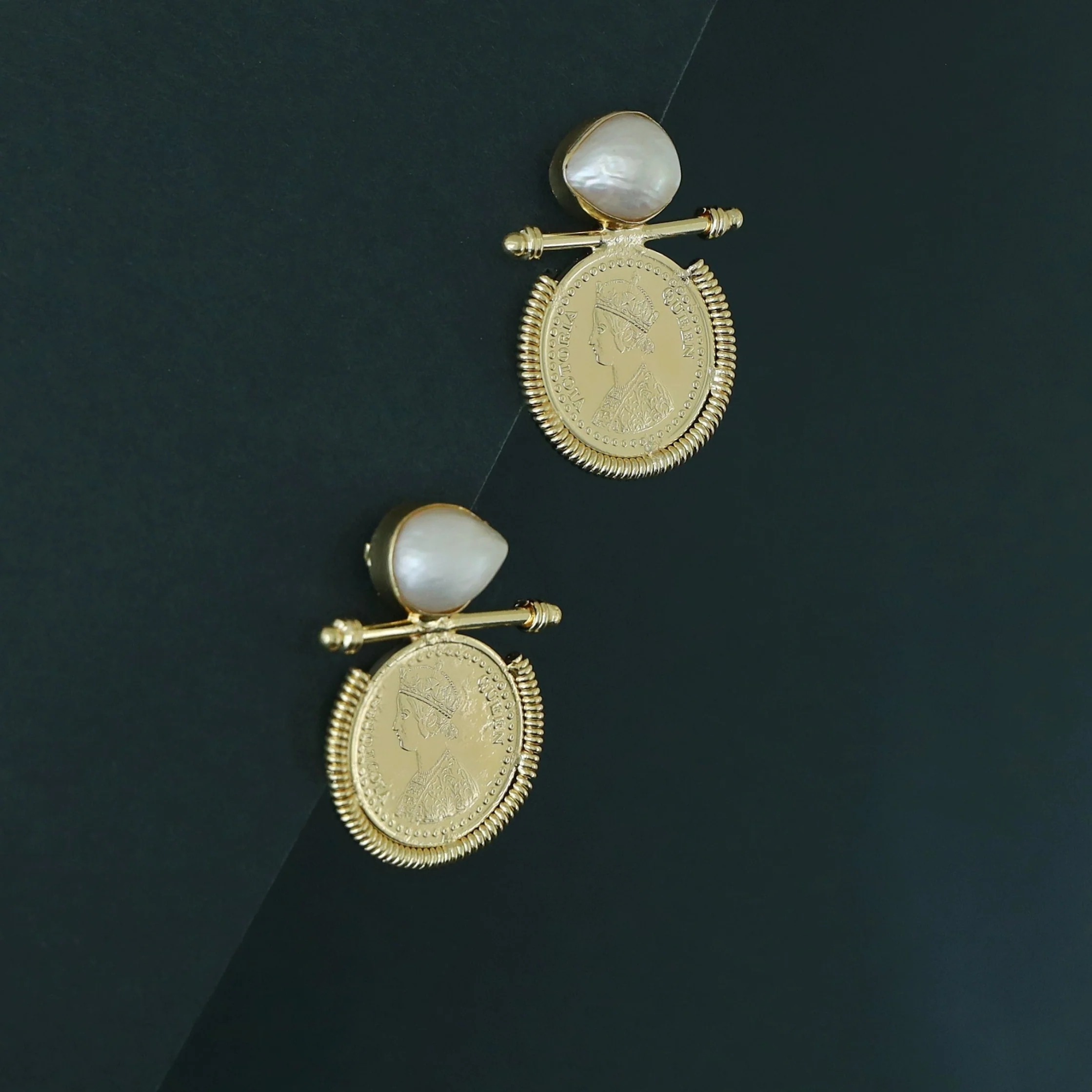 Victoria Real Baroque Coin Earring - Image 3