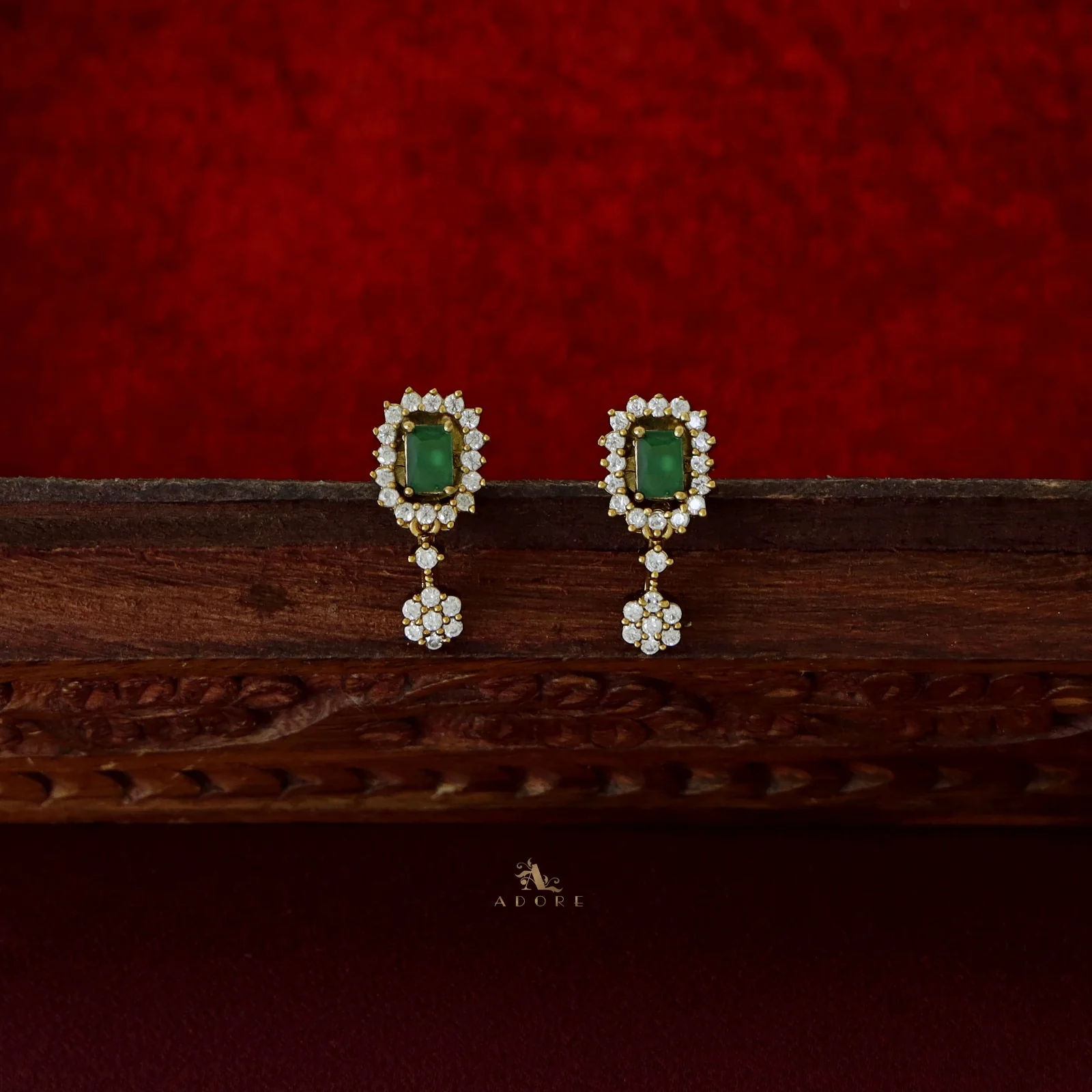 Vidurya Interchangeable Short AD Neckpiece With Earring - Image 4