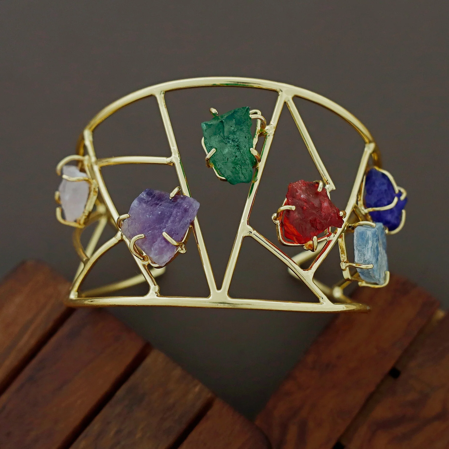 Hailin Dyed + Raw Stone Bangle - Image 4