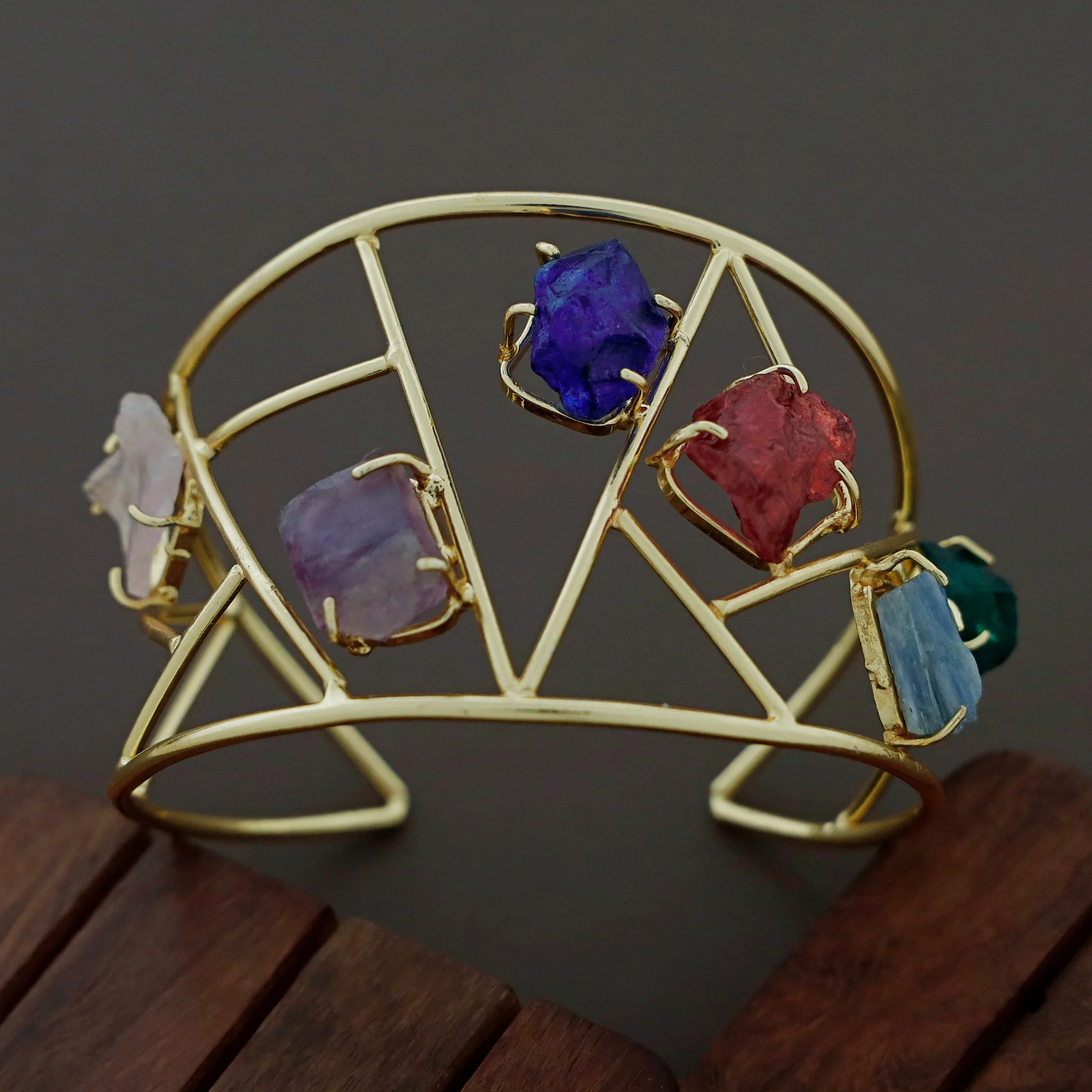 Hailin Dyed + Raw Stone Bangle - Image 6