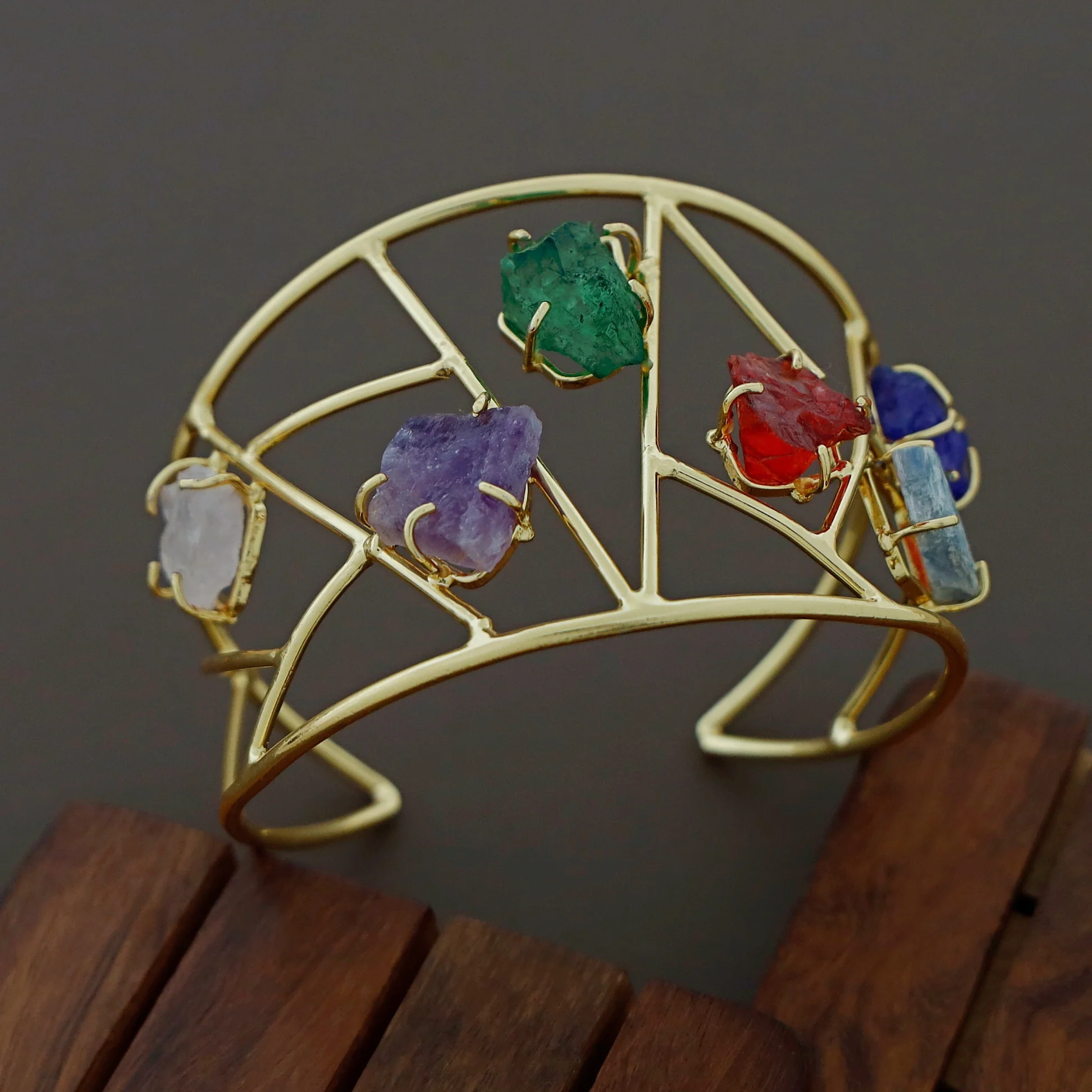 Hailin Dyed + Raw Stone Bangle - Image 7