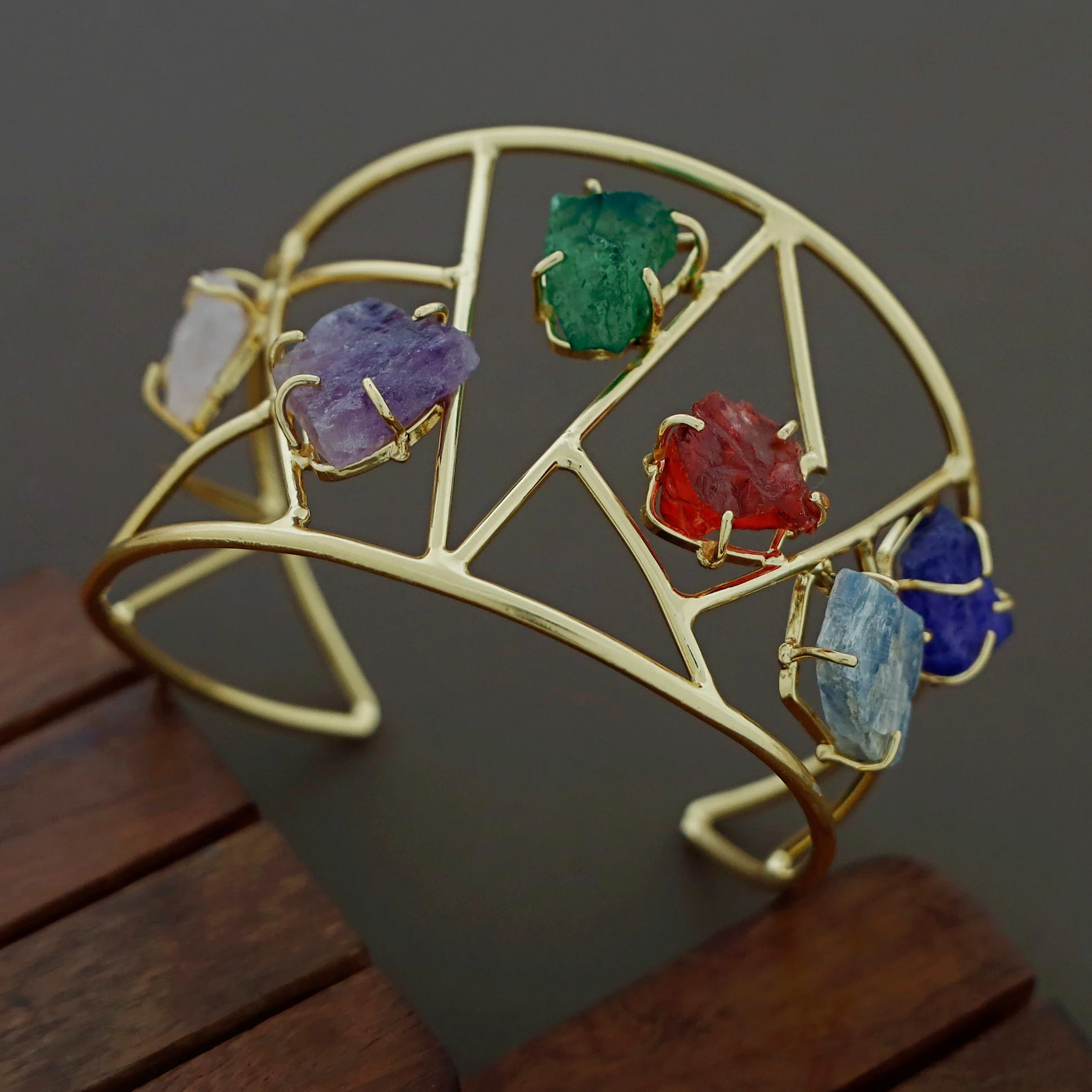 Hailin Dyed + Raw Stone Bangle - Image 8