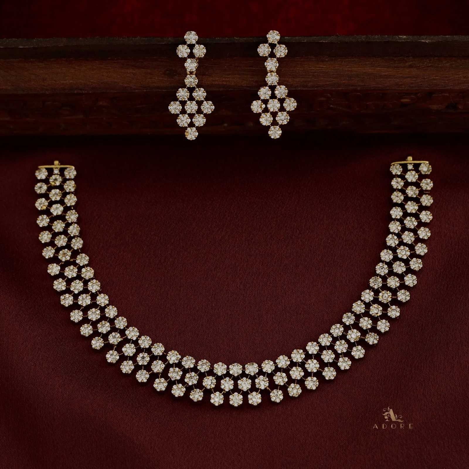 Virini AD Neckpiece With Earring - Image 3