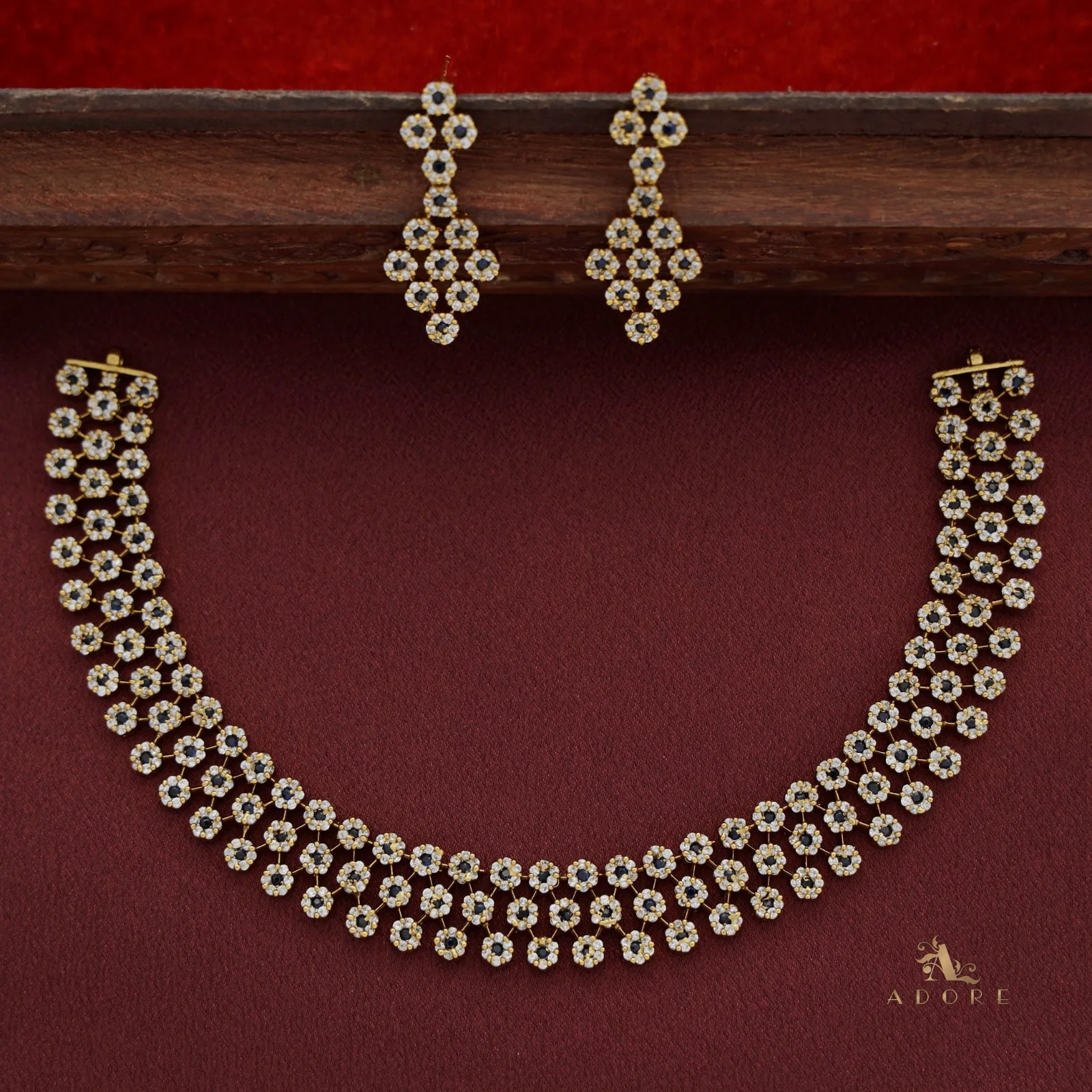 Virini AD Neckpiece With Earring - Image 5