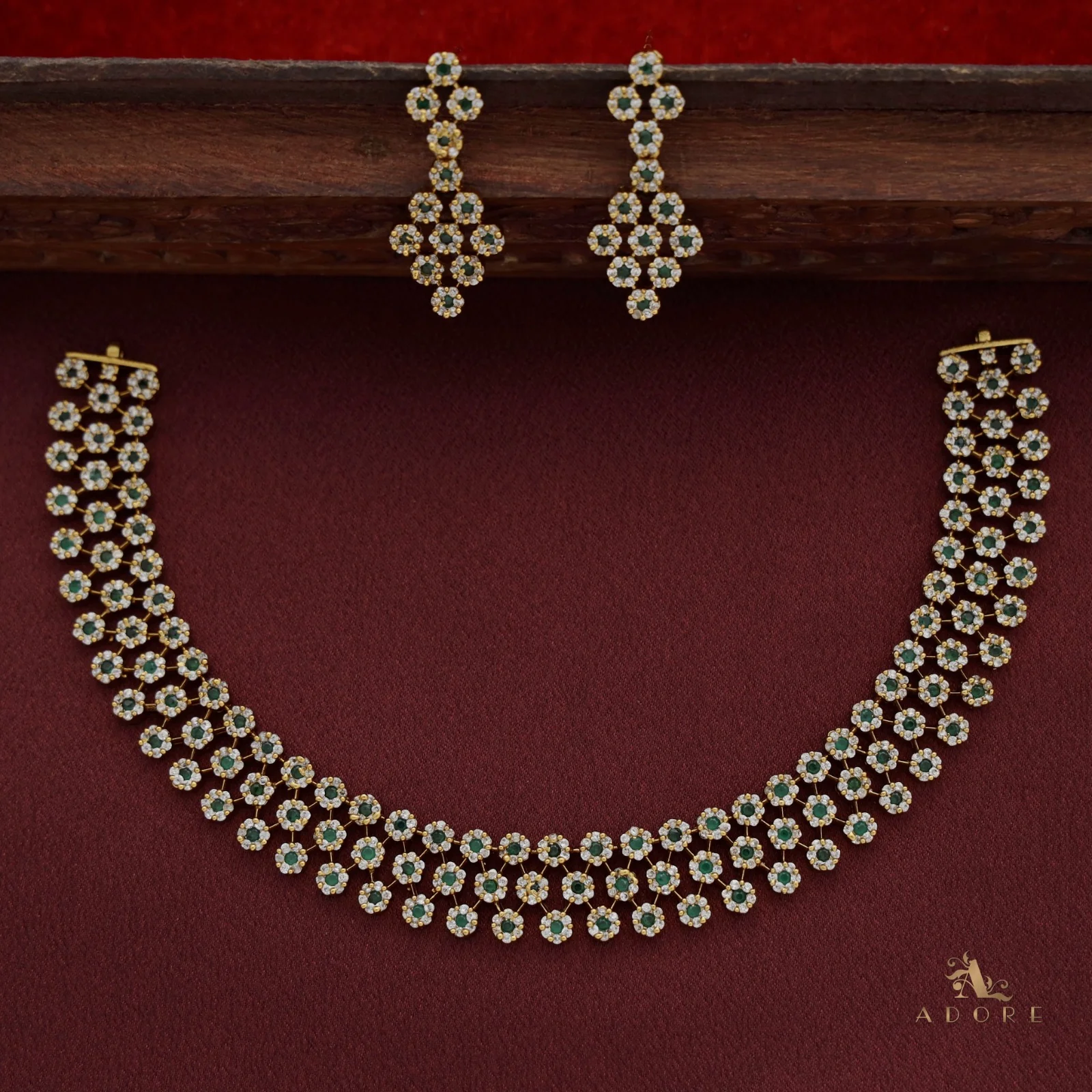Virini AD Neckpiece With Earring - Image 6