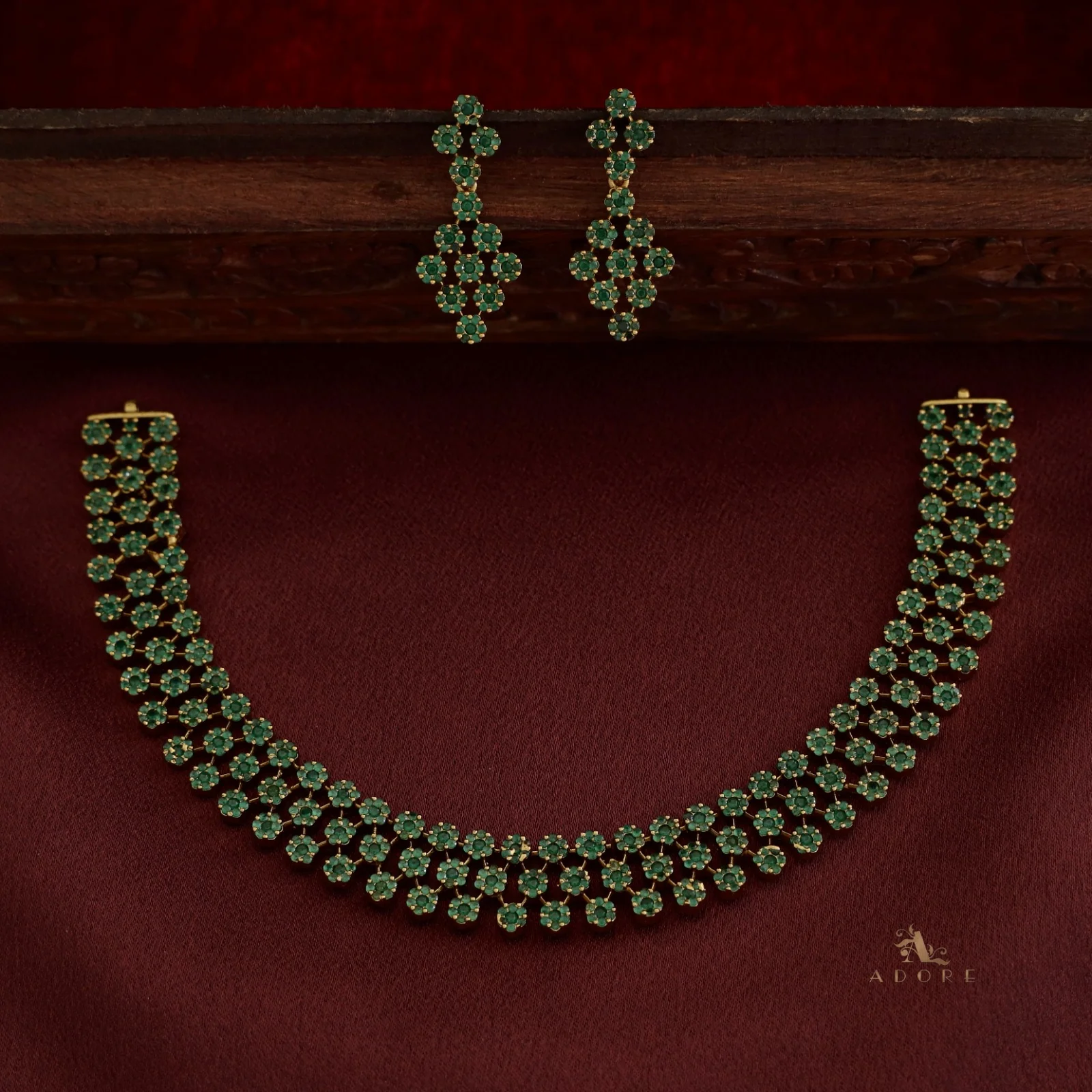Virini AD Neckpiece With Earring - Image 7