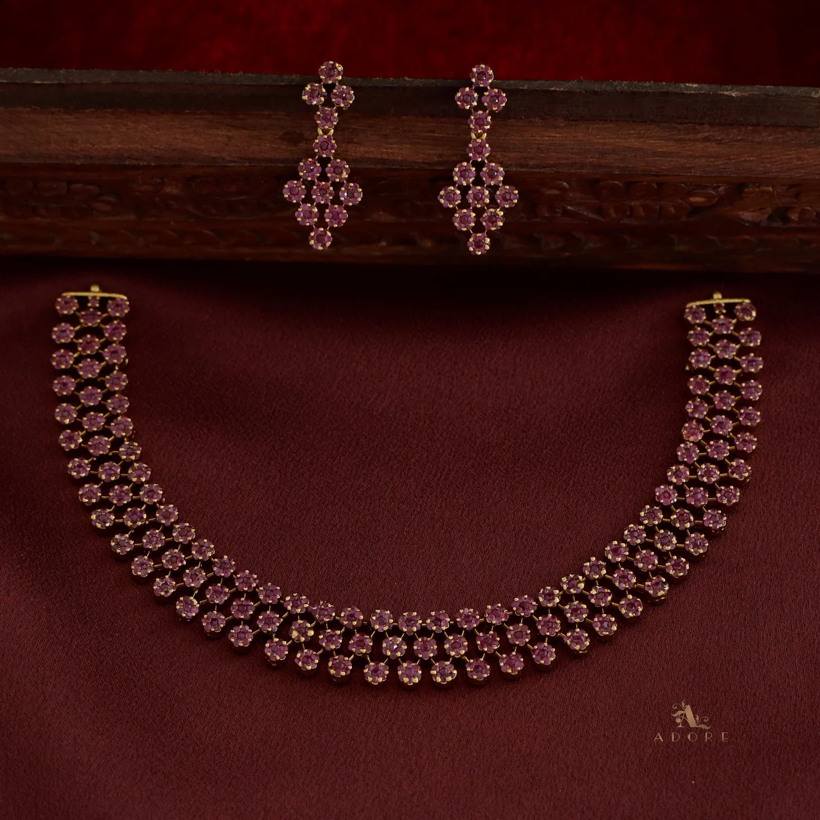 Virini AD Neckpiece With Earring - Image 8