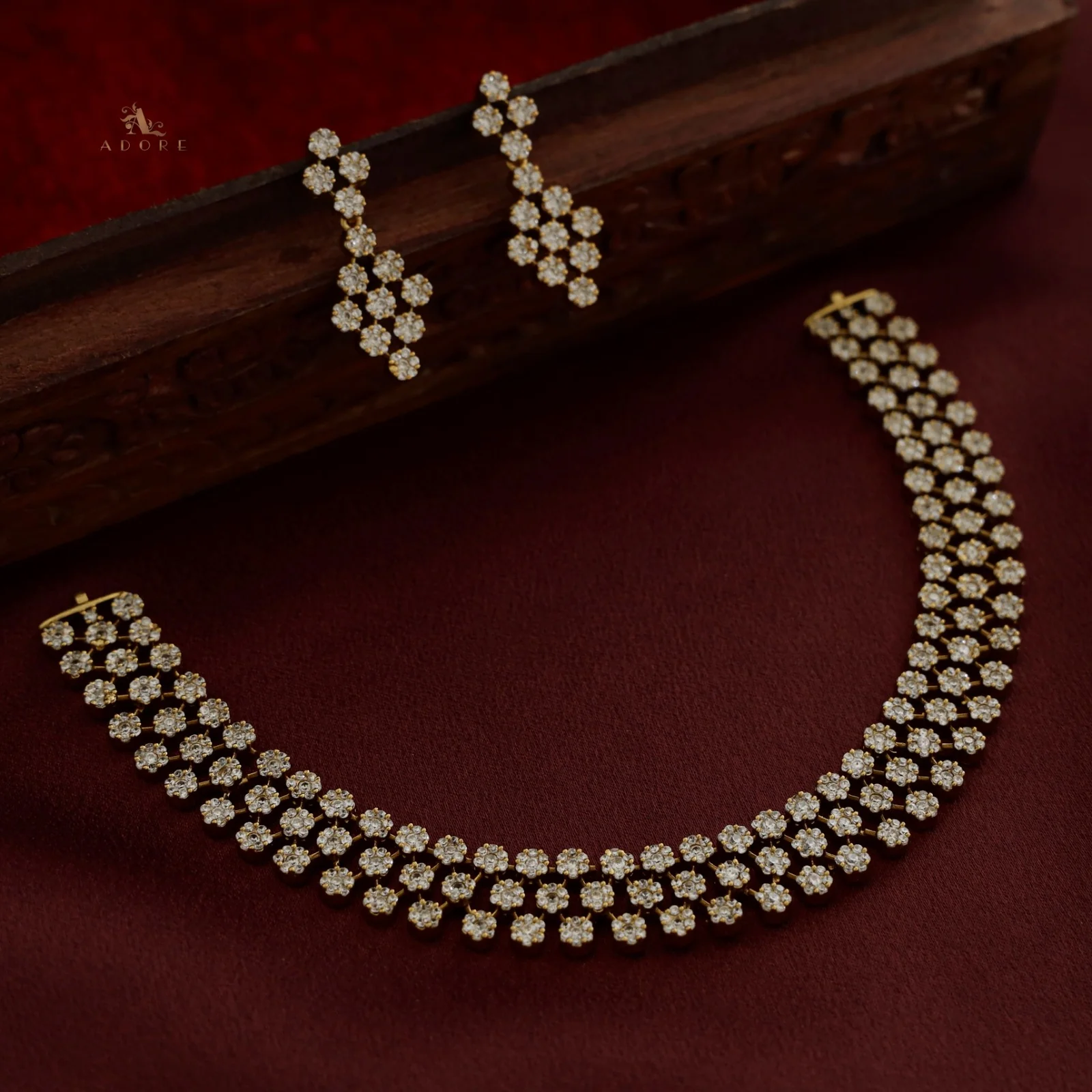Virini AD Neckpiece With Earring - Image 9