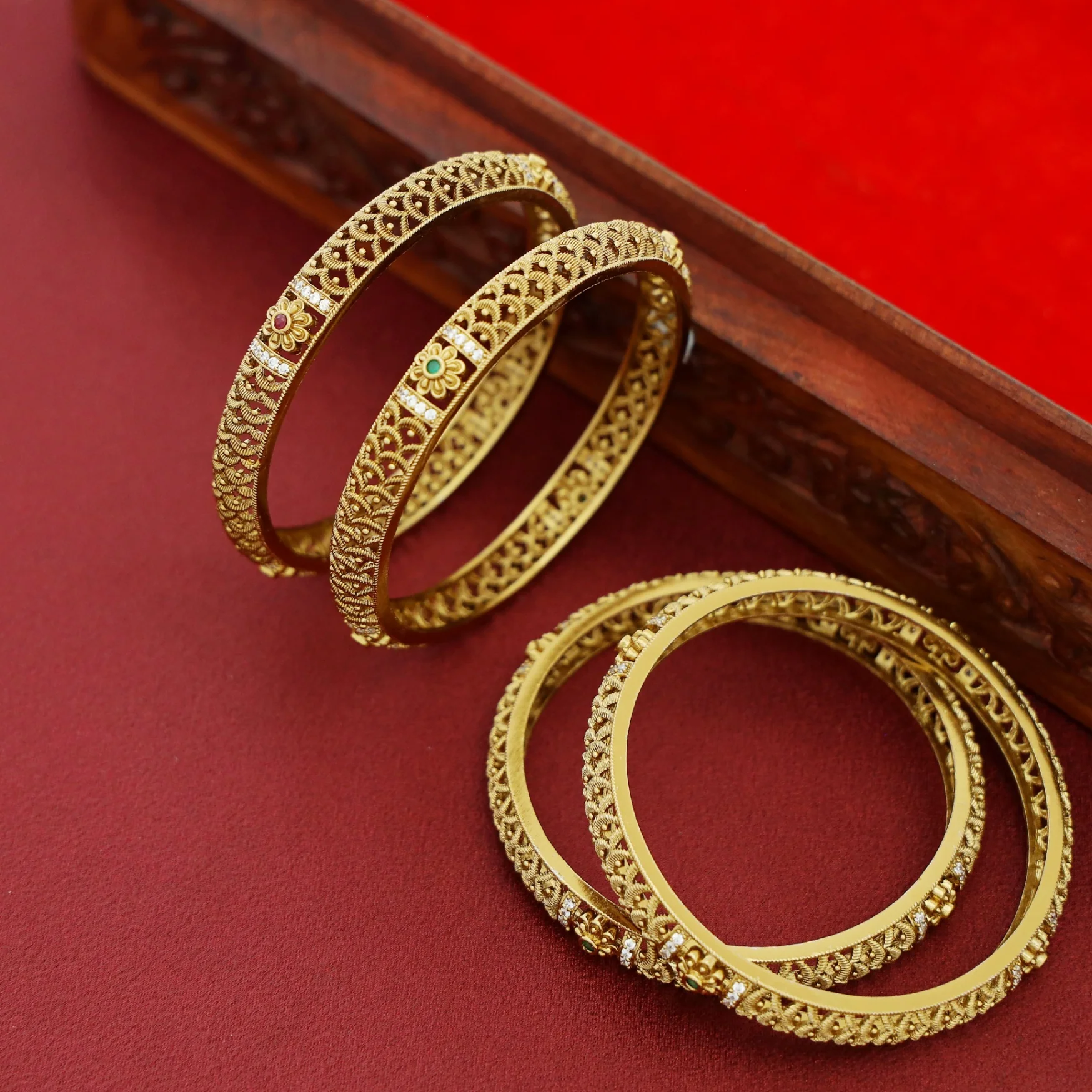 Vivika Flower Bangle (Set Of 4) - Image 2