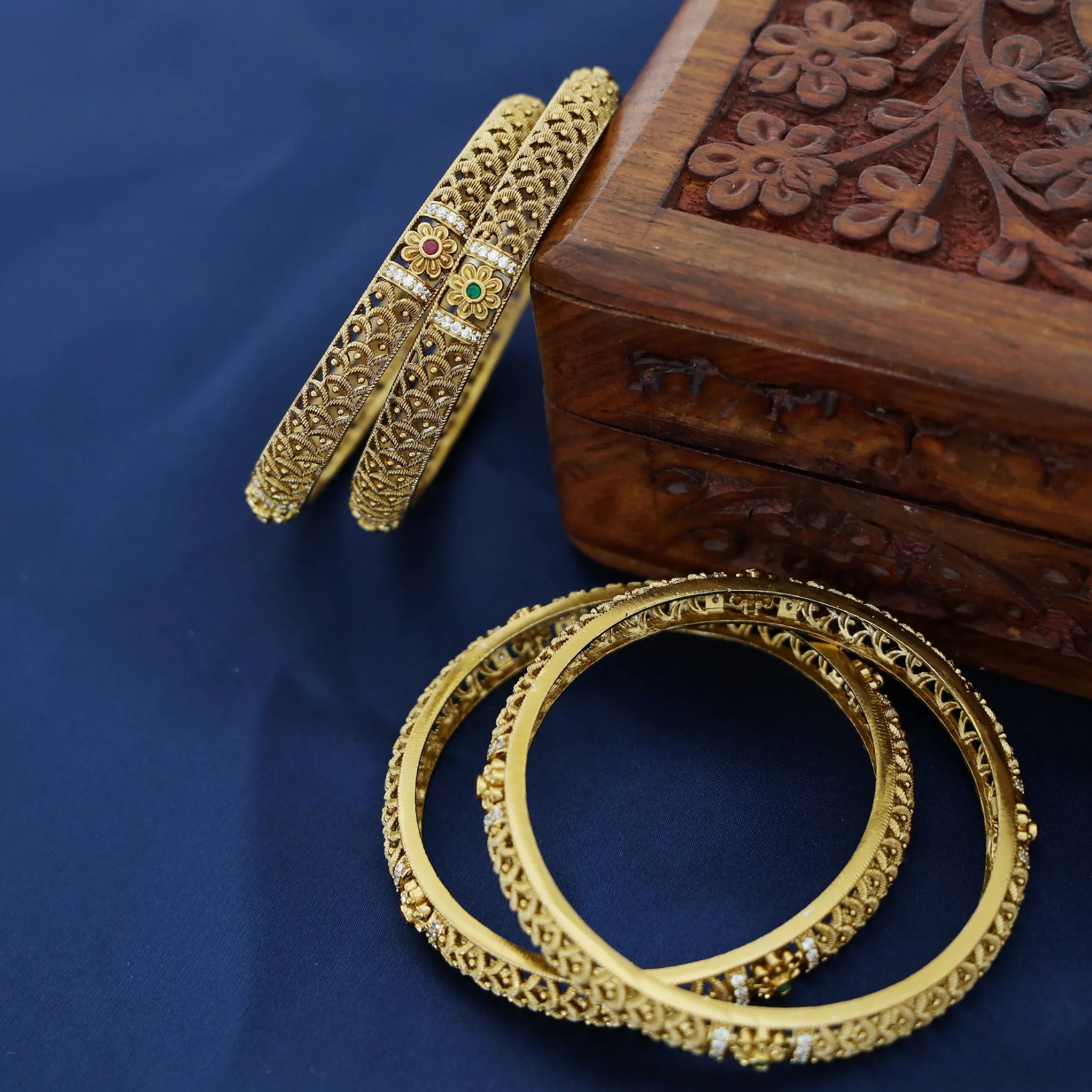 Vivika Flower Bangle (Set Of 4) - Image 3