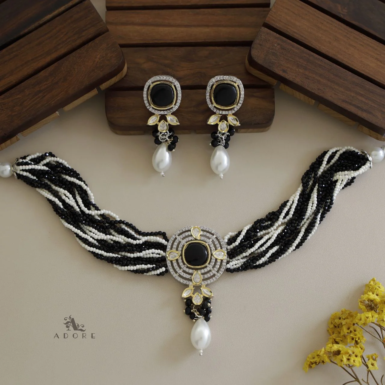 Vrindha Braided Choker With Earring - Image 10