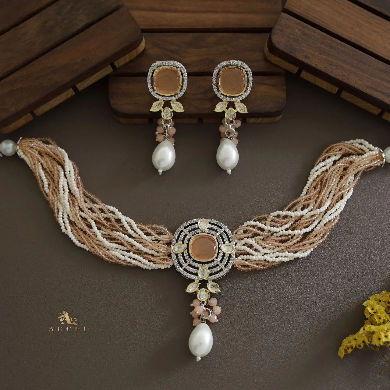 Vrindha Braided Choker With Earring - Image 11