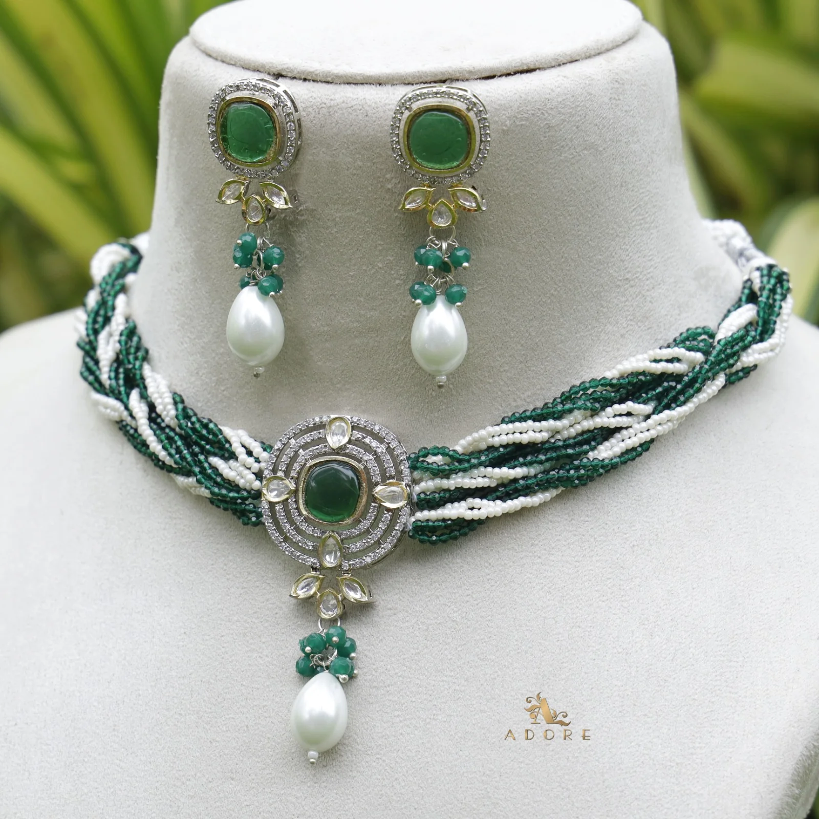 Vrindha Braided Choker With Earring - Image 13