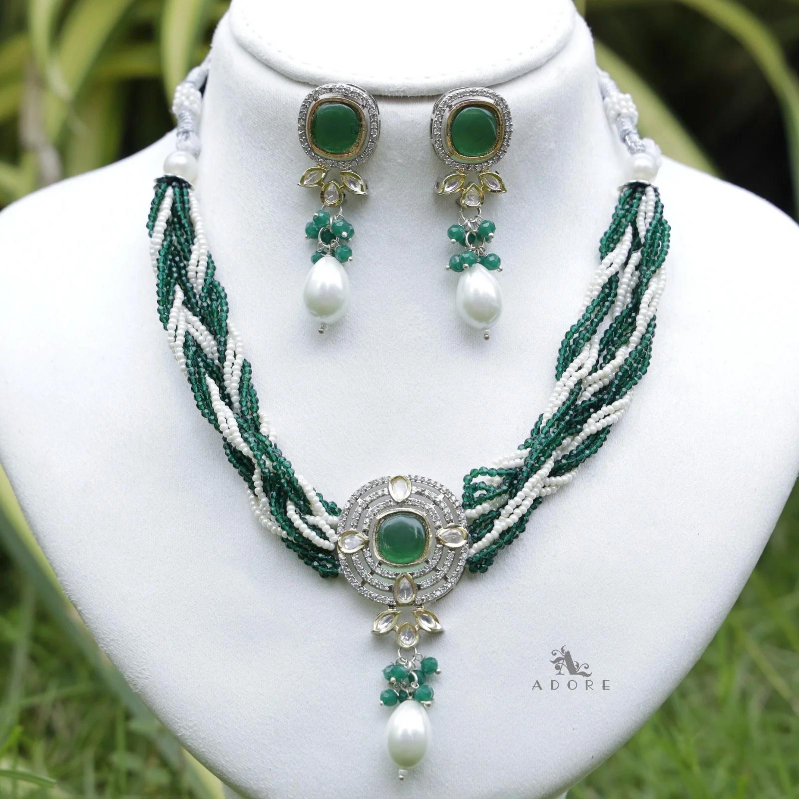 Vrindha Braided Choker With Earring - Image 14