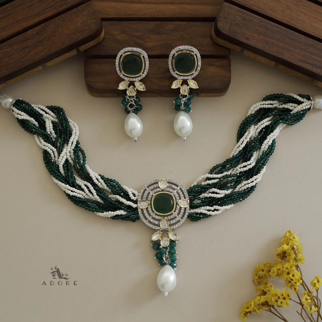 Vrindha Braided Choker With Earring - Image 2