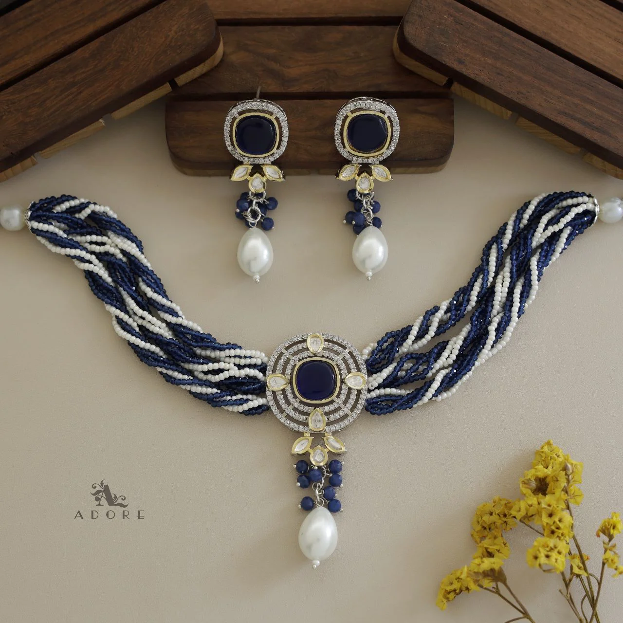 Vrindha Braided Choker With Earring - Image 4