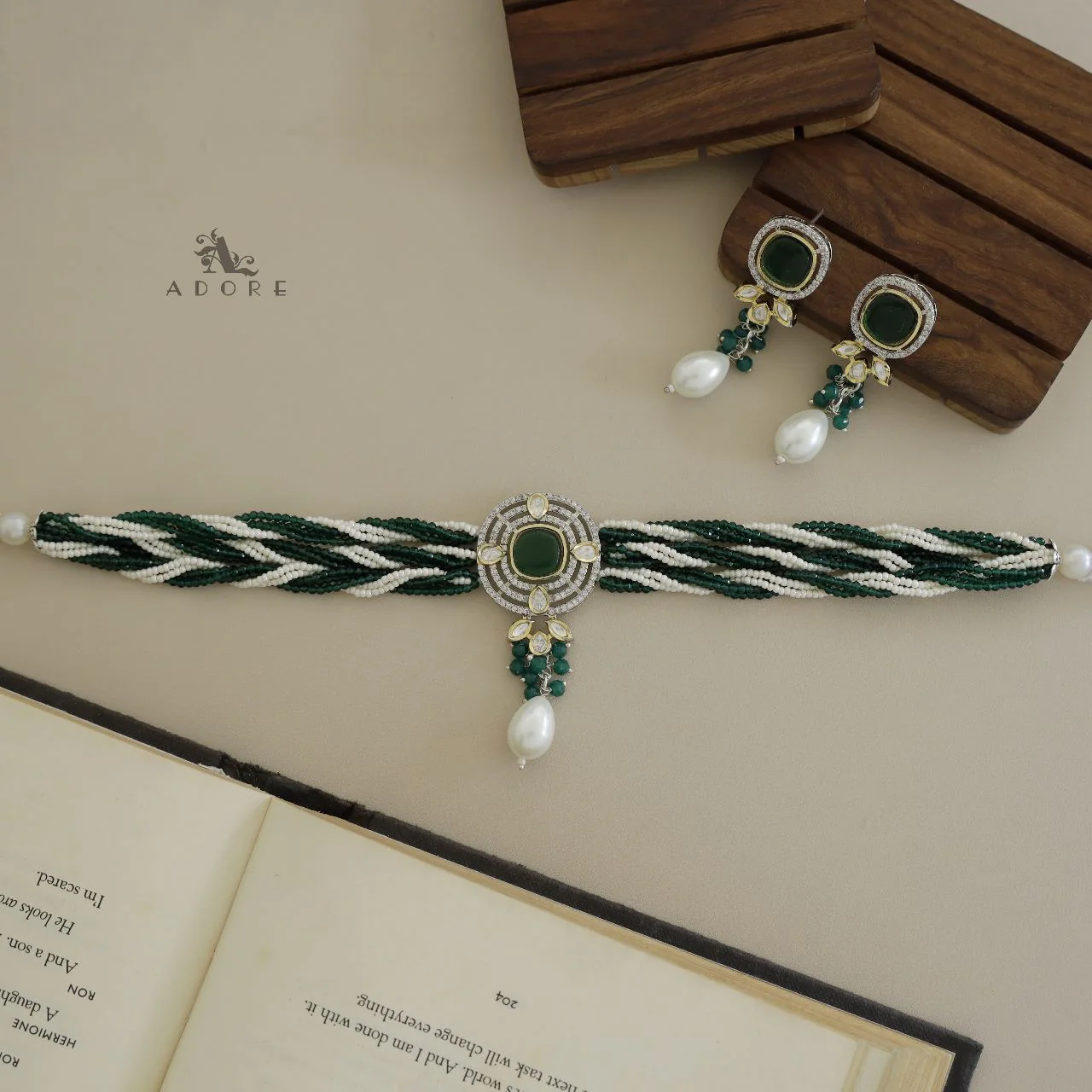 Vrindha Braided Choker With Earring - Image 5