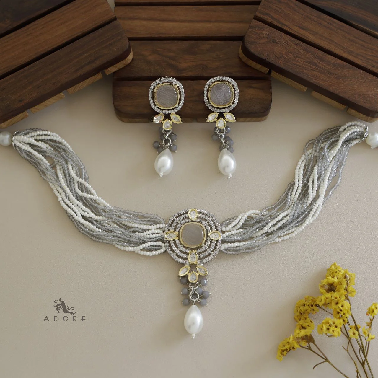 Vrindha Braided Choker With Earring - Image 6