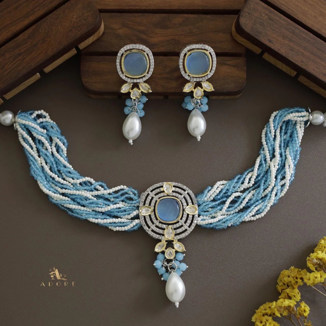 Vrindha Braided Choker With Earring - Image 7