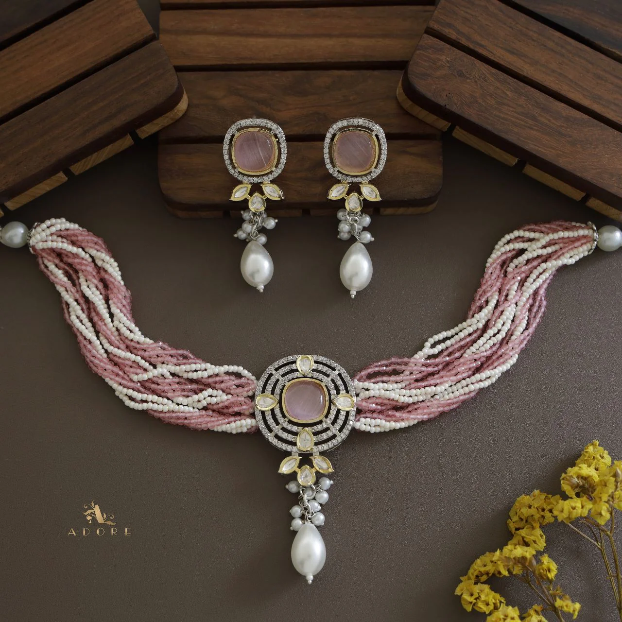 Vrindha Braided Choker With Earring - Image 8