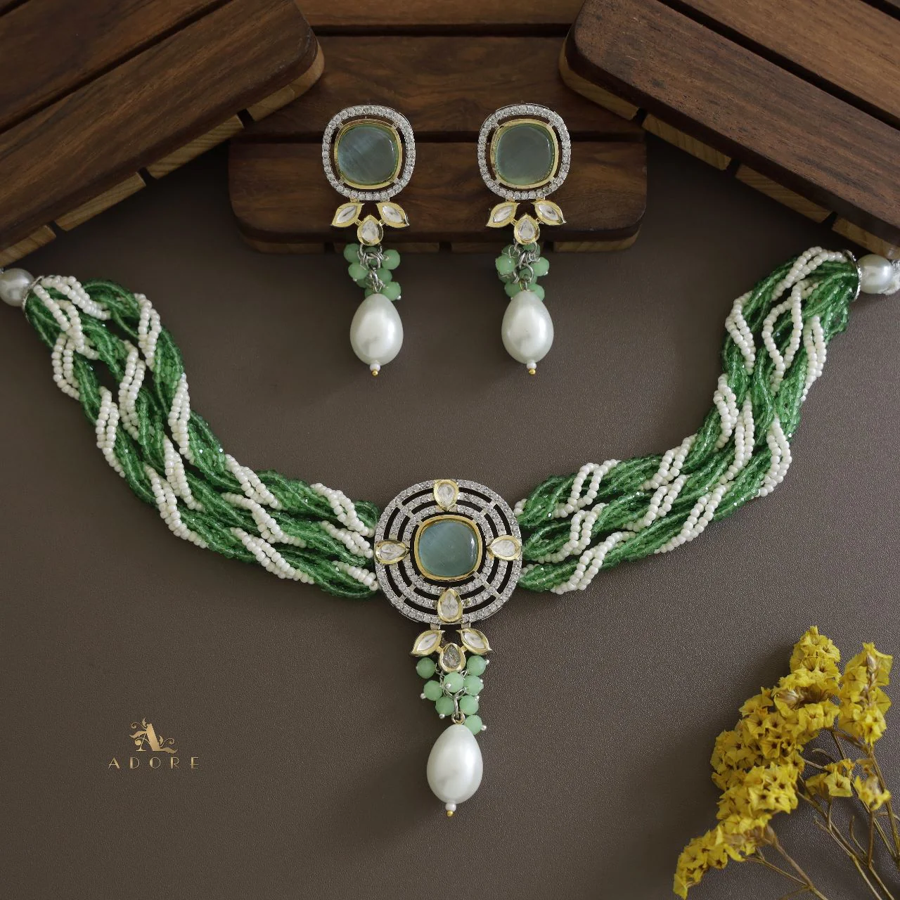 Vrindha Braided Choker With Earring - Image 9