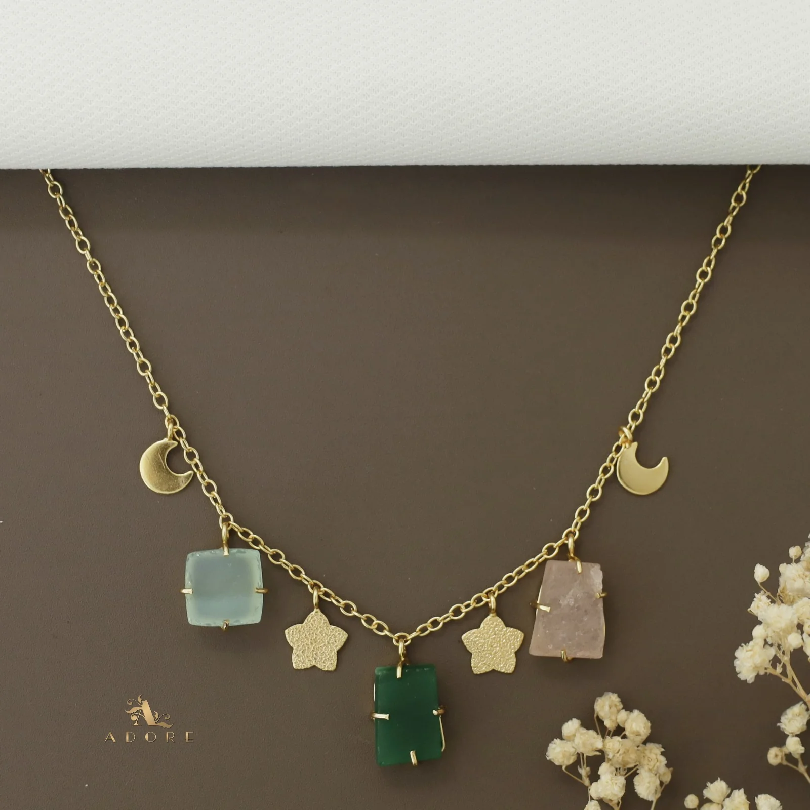 Winnie Raw Stone Moon + Flower Neckpiece - Image 11