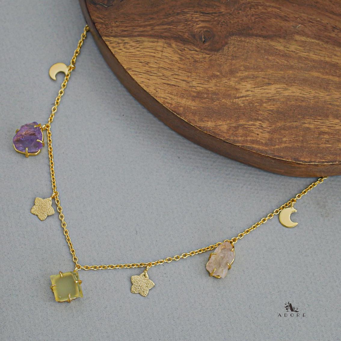 Winnie Raw Stone Moon + Flower Neckpiece - Image 13